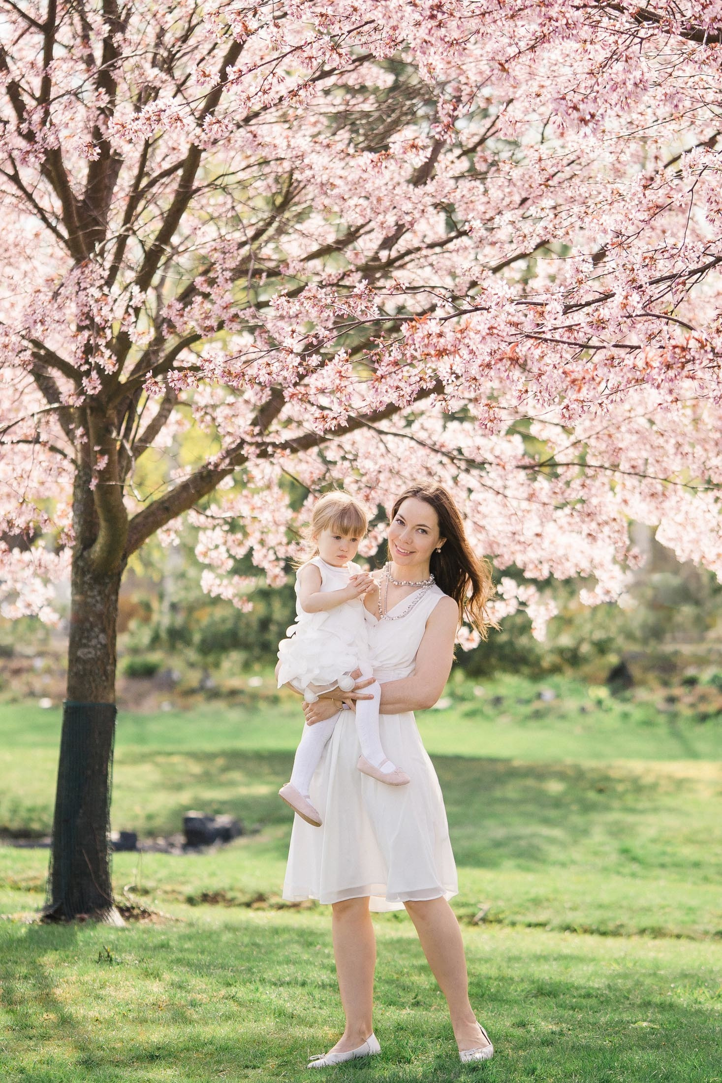 Perhekuvaus Helsingin kirsikkapuistossa