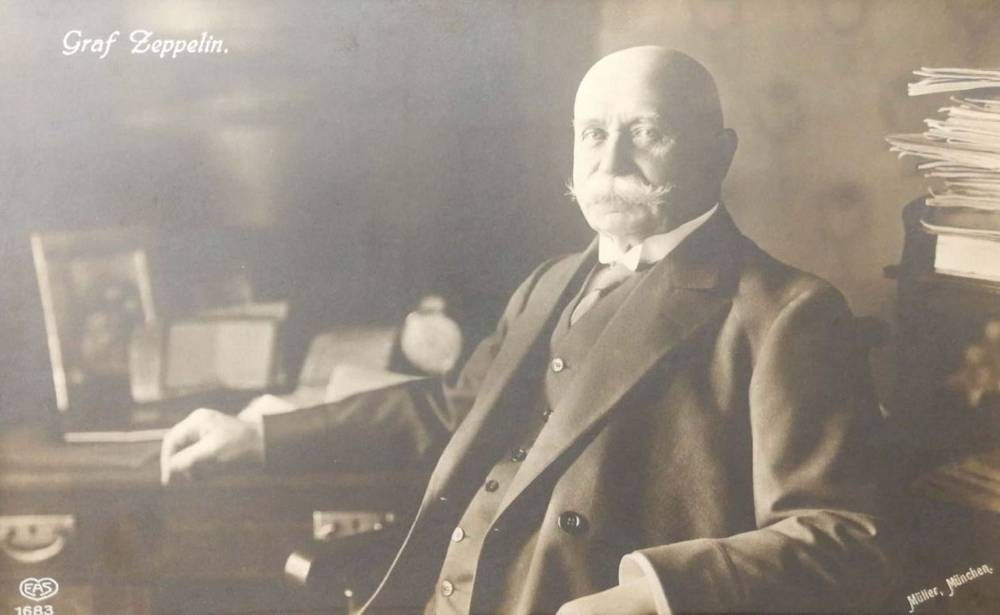 старинная открытка граф Цеппелин 
