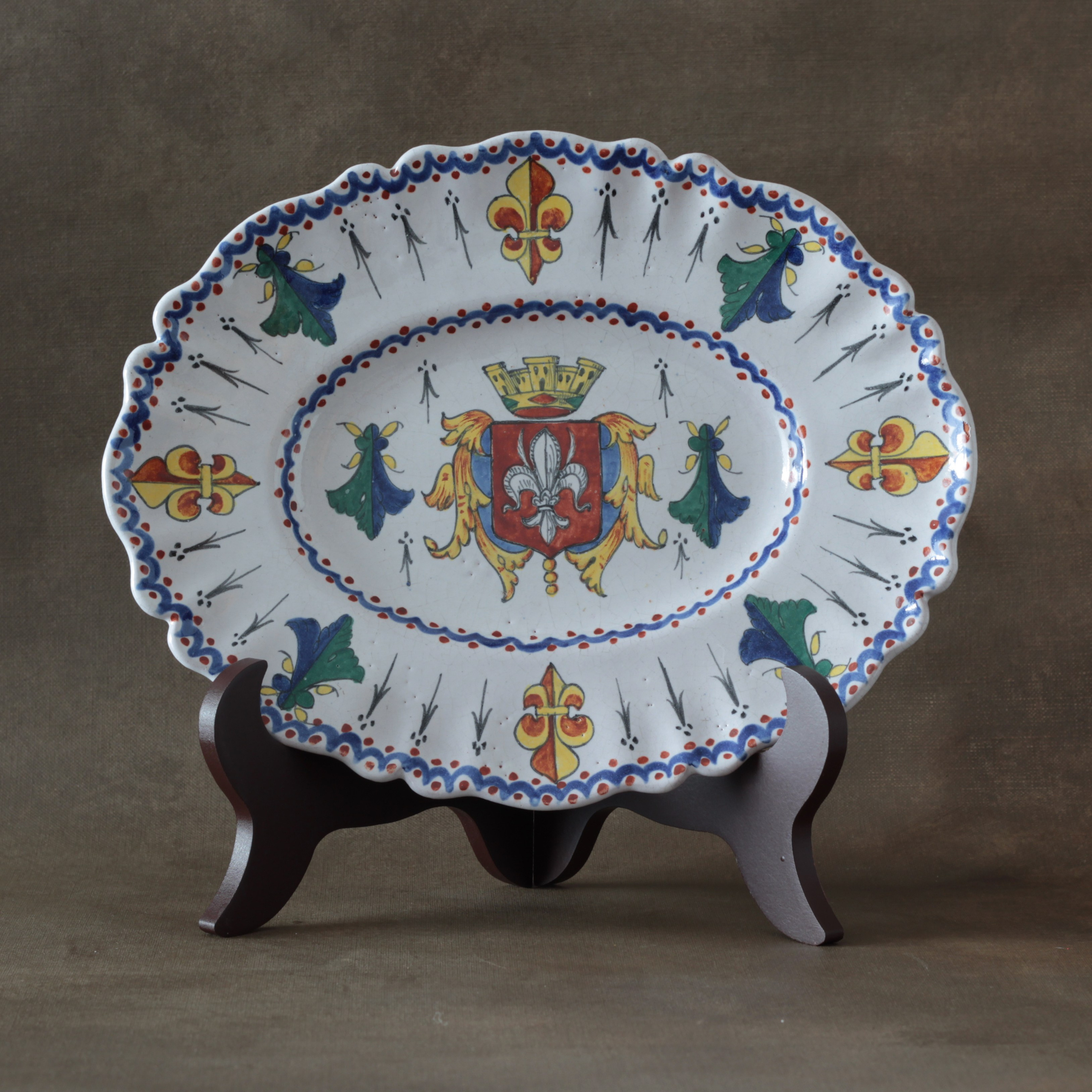 Vintage Decorative plate "Royal Lilies" Hand-painted from France