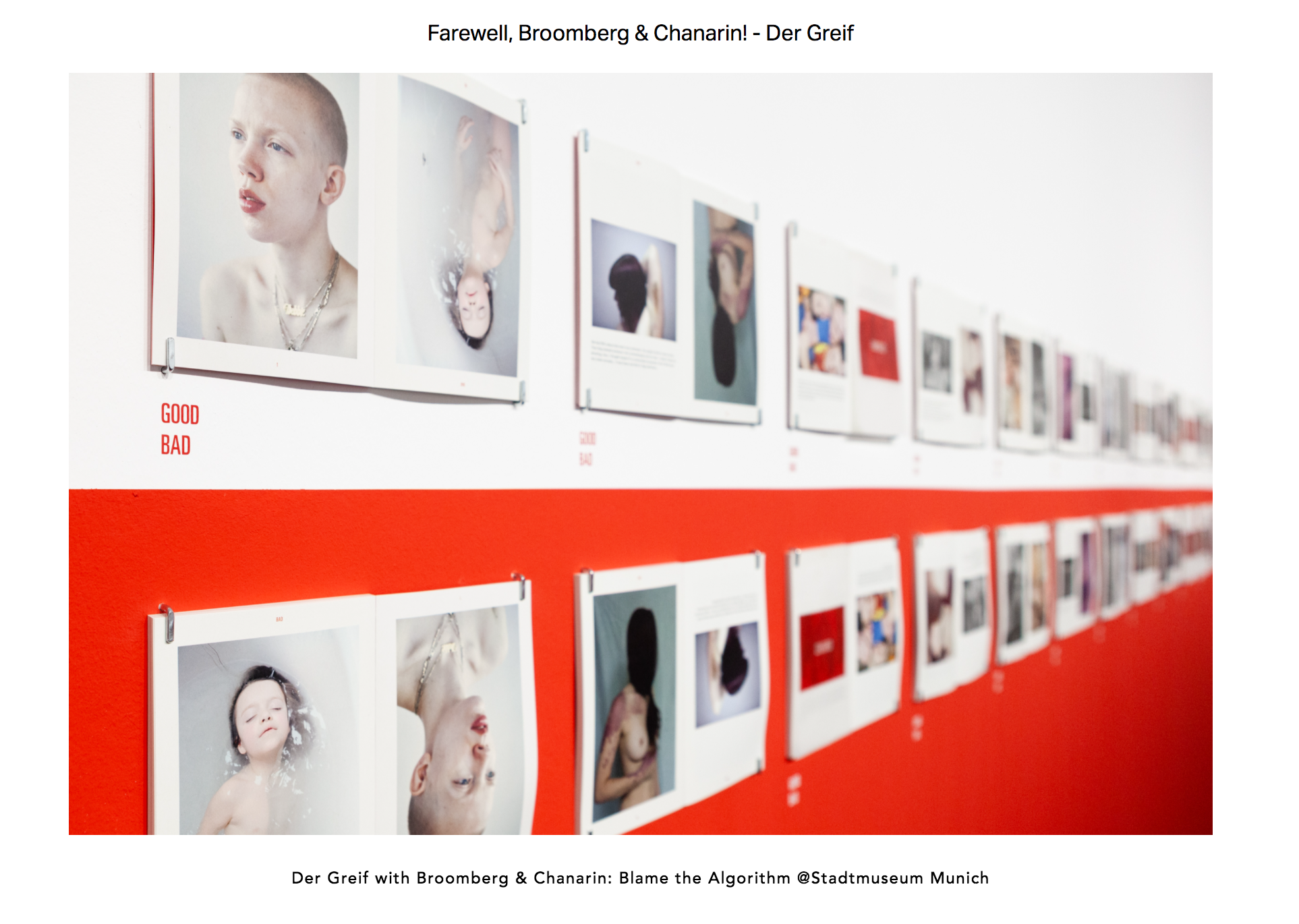 My photo work Debbie was presented in an exhibition “Blame The Algorithm” from Der Greif issue 12, guest-edited by Adam Broomberg & Oliver Chanarin in 2019. Munich Stadtmuseum ( Münchner Stadtmuseum).