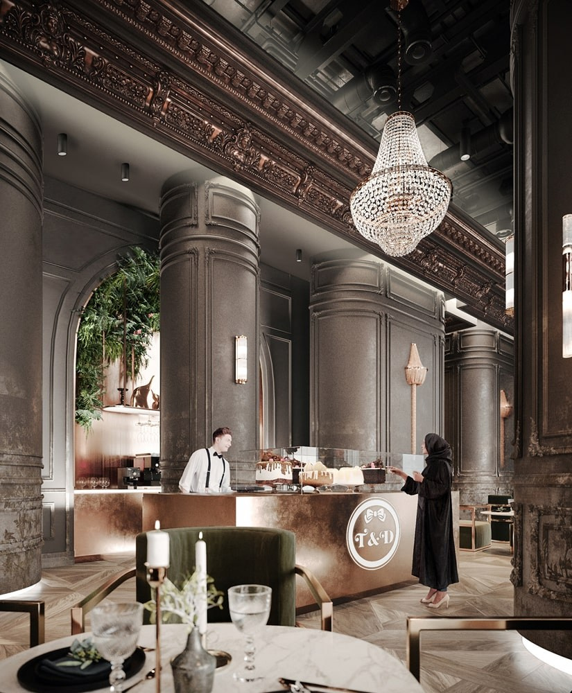 TORTE DELIZIA RESTAURANT. Interior Design & 3D Rendering | Alena Bulataya Design Buro