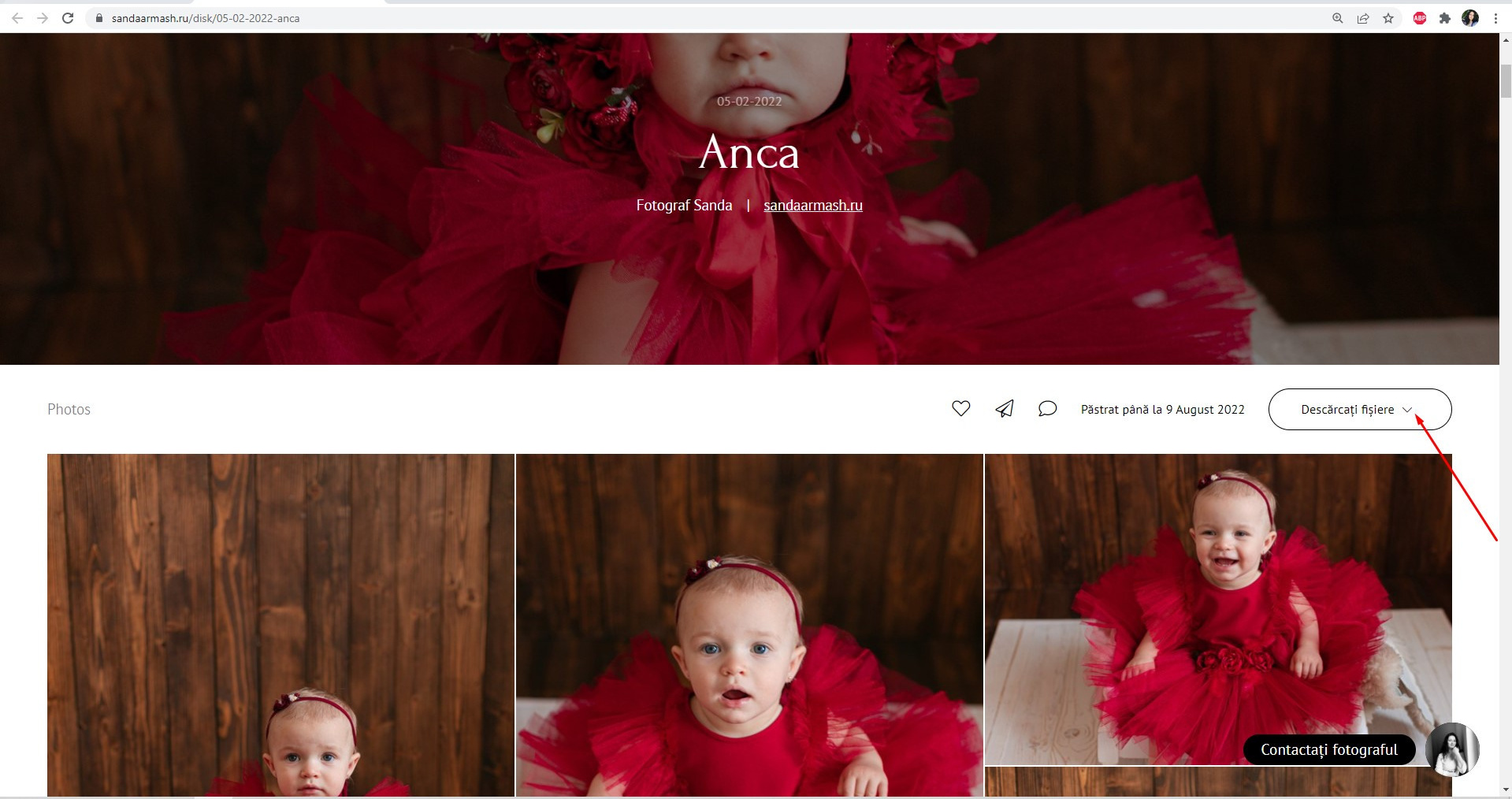 Cum se descarcă fotografiile?. Fotograf de familie și copii în Republica Moldova