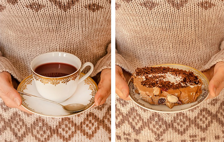 Chocolate Swiss Roll with Cream Filling