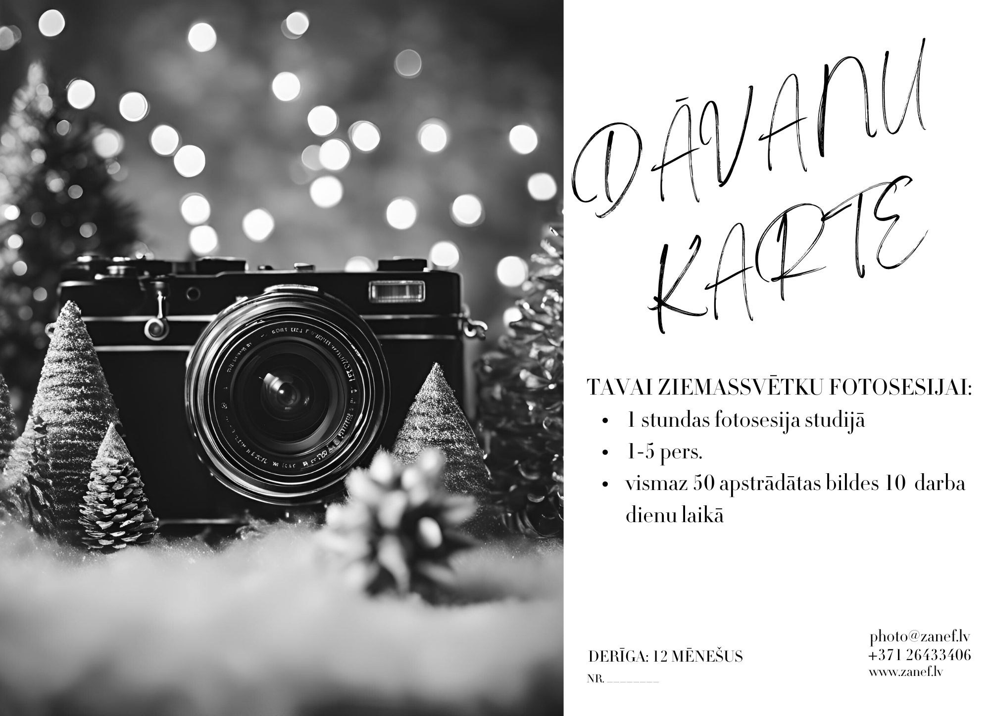 Fotosesijas dāvanu karte