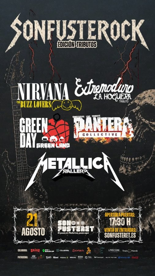 SONFUSTEROCK на Майорке 2026 — трибьют Metallica, Nirvana, Pantera | FOTKAI