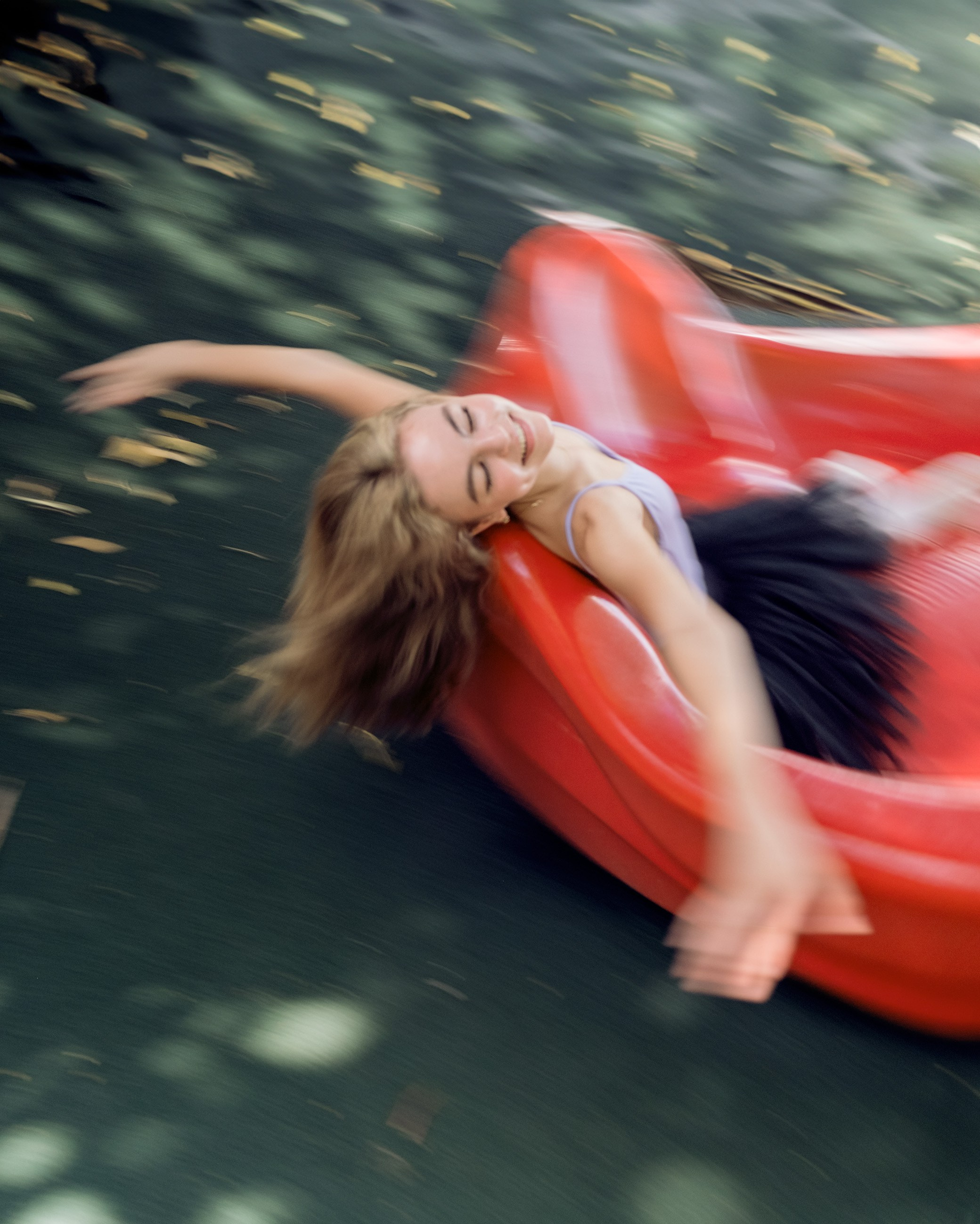 Elegant woman  relaxing outdoors, creative lifestyle portrait