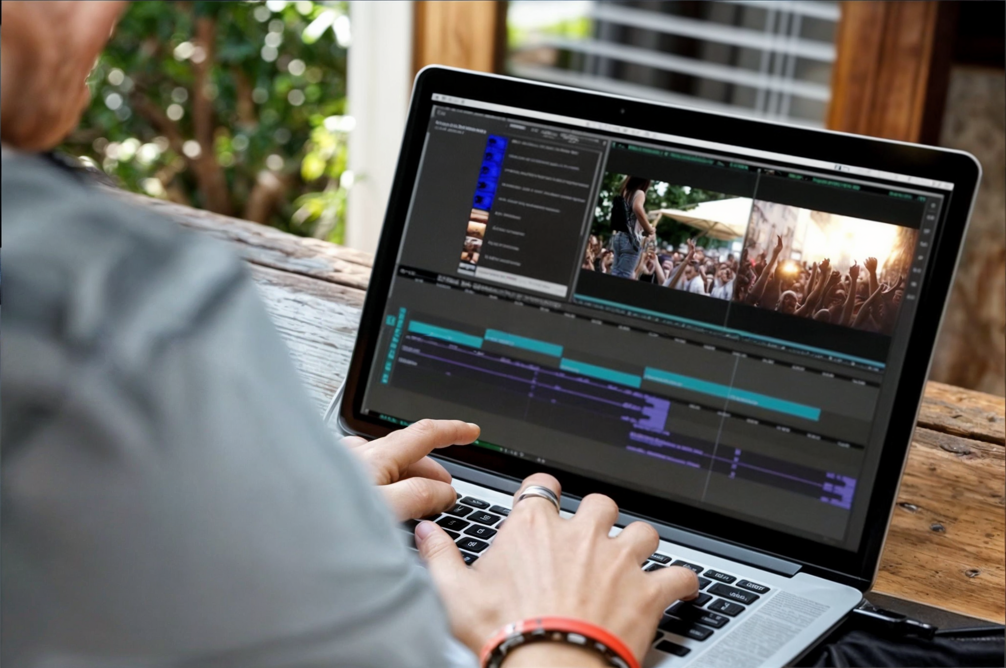 Video editing process on a laptop | Video editing and color grading