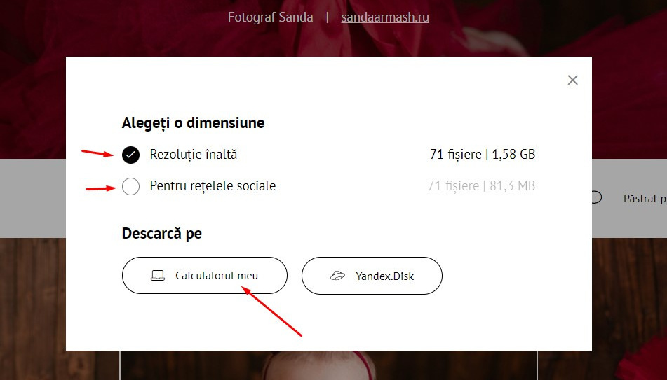 Cum se descarcă fotografiile?. Fotograf de familie și copii în Republica Moldova