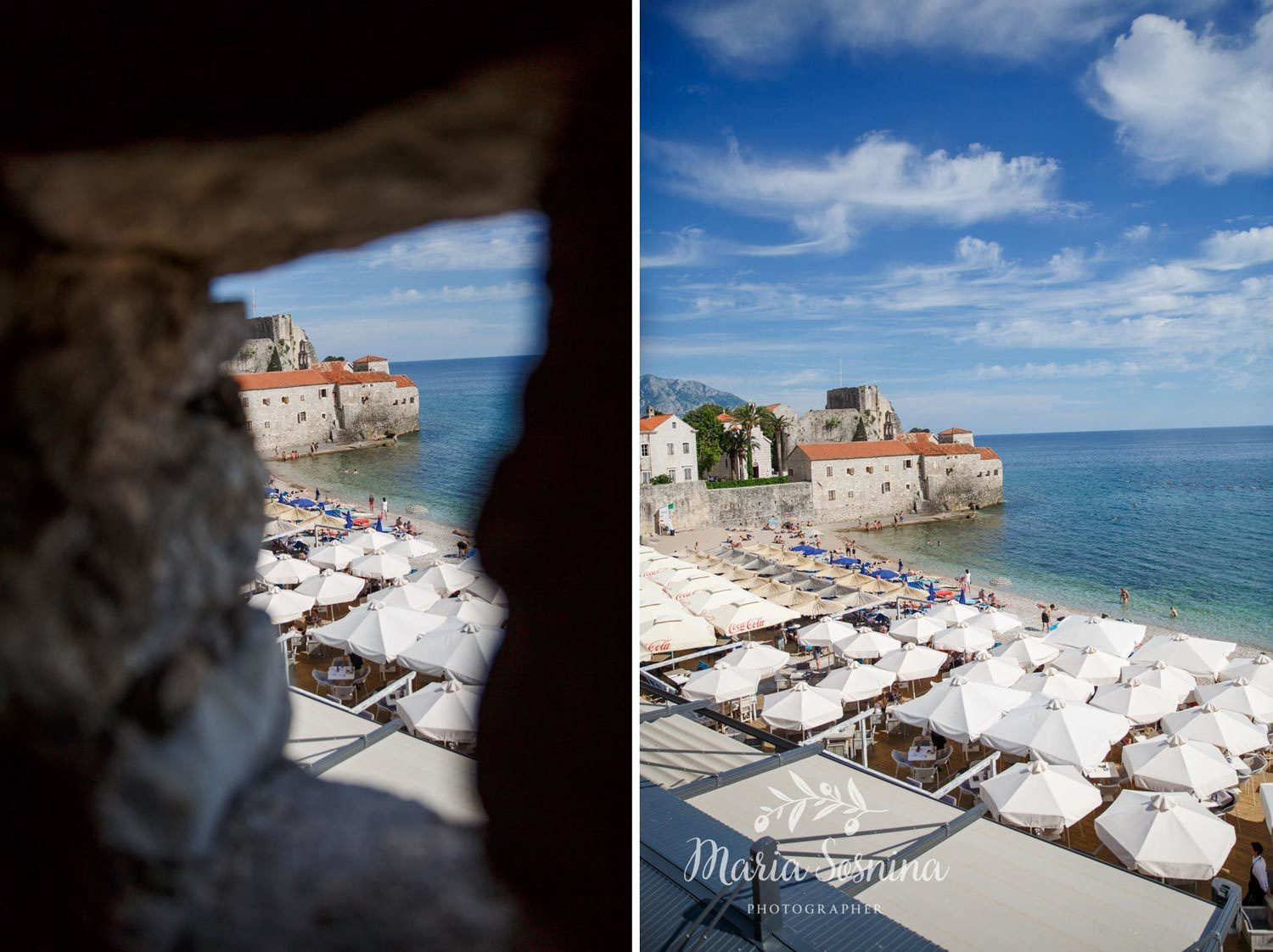 Gamlebyen i Budva - utsikt fra festningsmuren