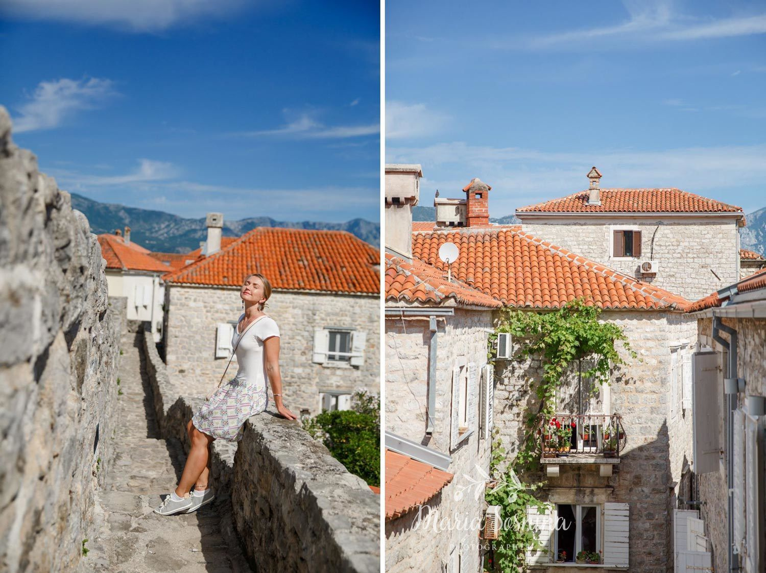 Gamlebyen i Budva - utsikt fra festningsmuren