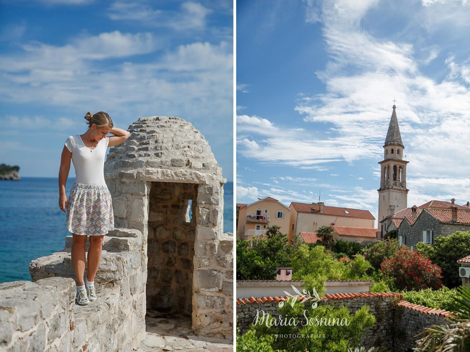 Gamlebyen i Budva - utsikt fra festningsmuren