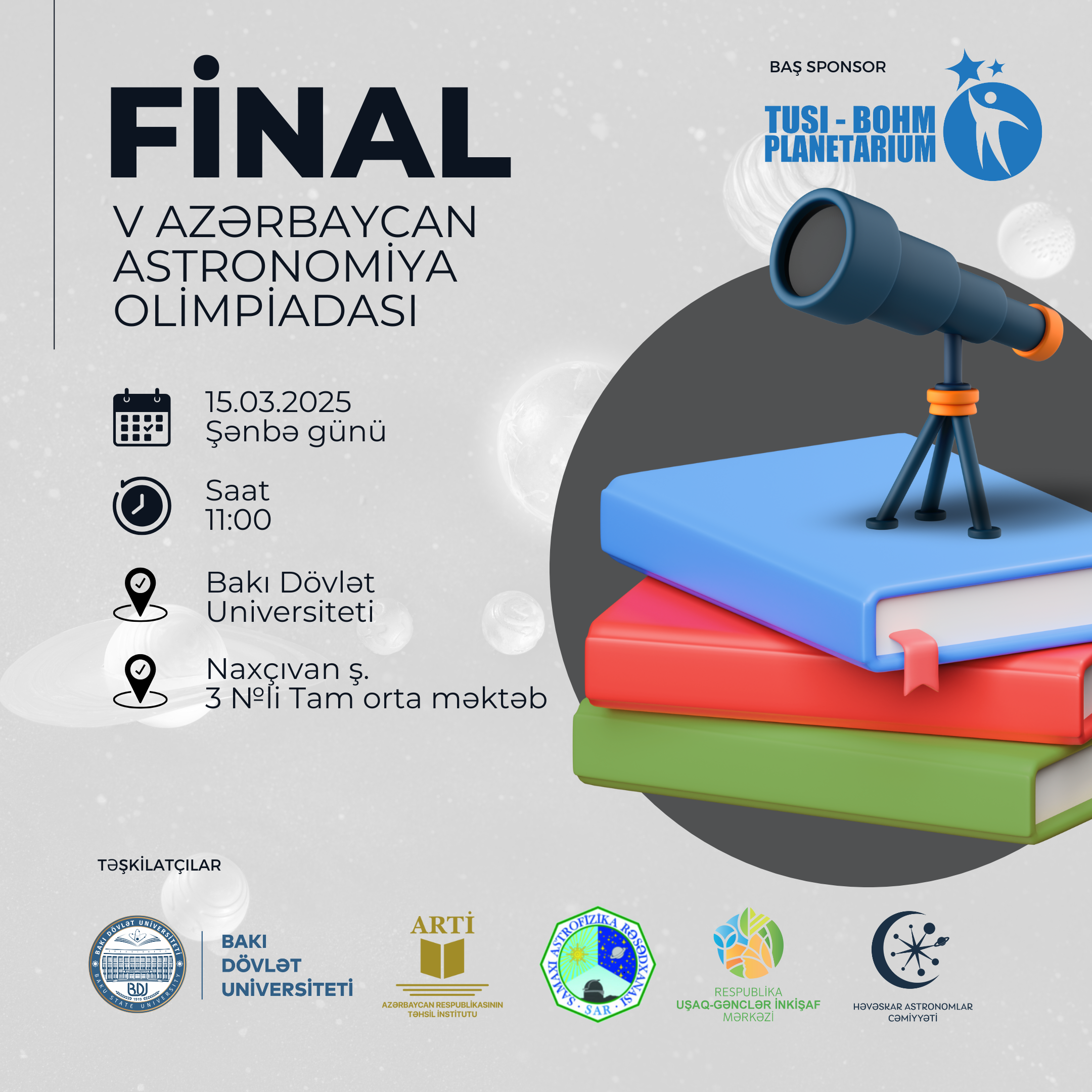 V Azərbaycan Astronomiya Olimpiadası: Final mərhələ. Həvəskar Astronomlar Cəmiyyəti — Astronomy.az
