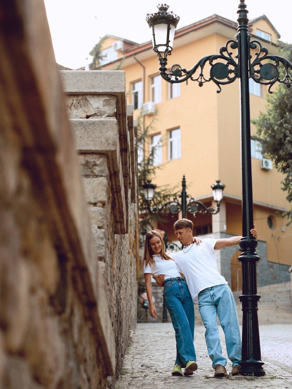 Photoshoot in Old Town Plovdiv with beautiful architecture
