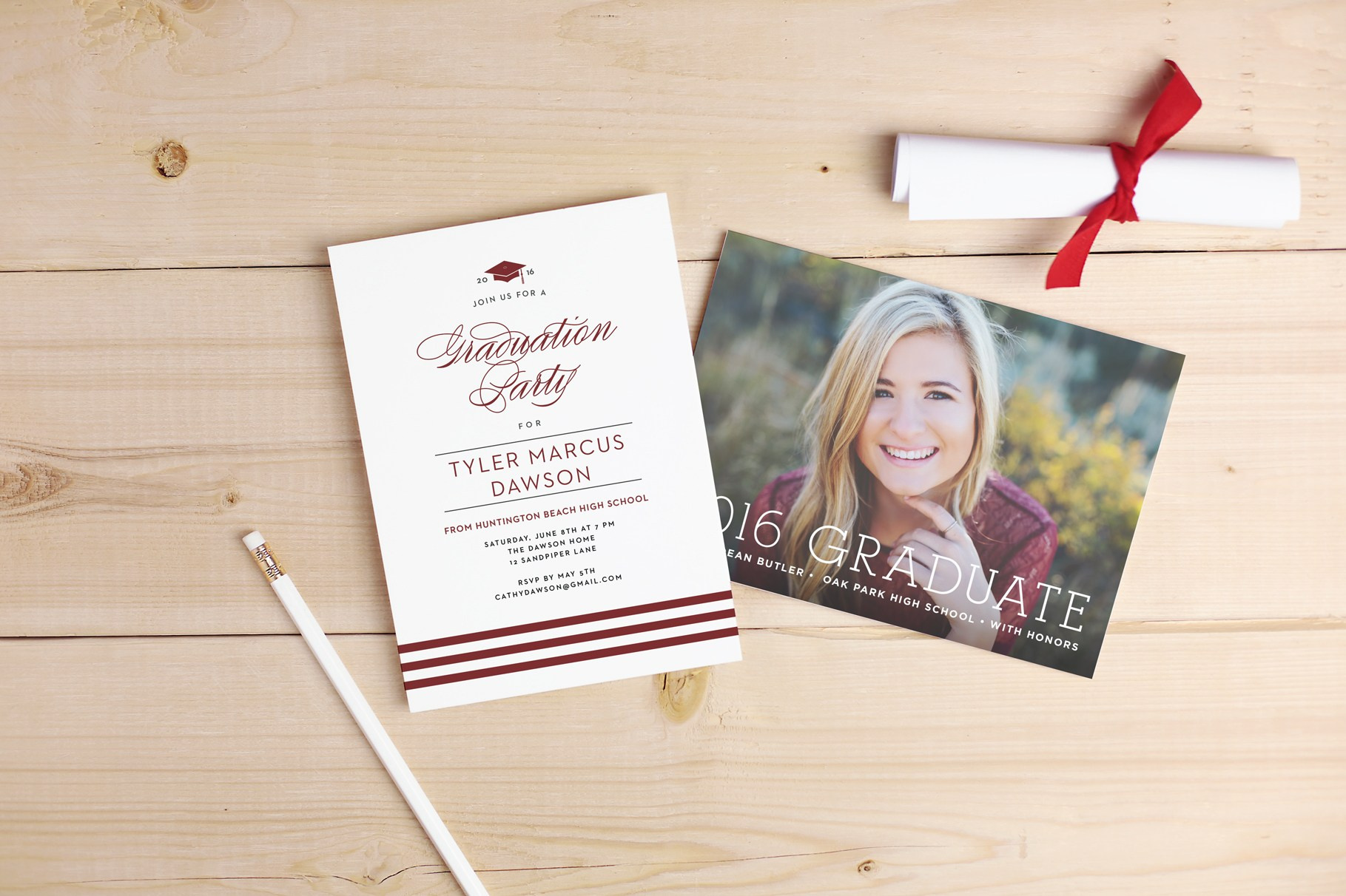 Basic Invite: Print Your Grad Party Invitations Easy. Portrait and graduation photographer Marina Simanava