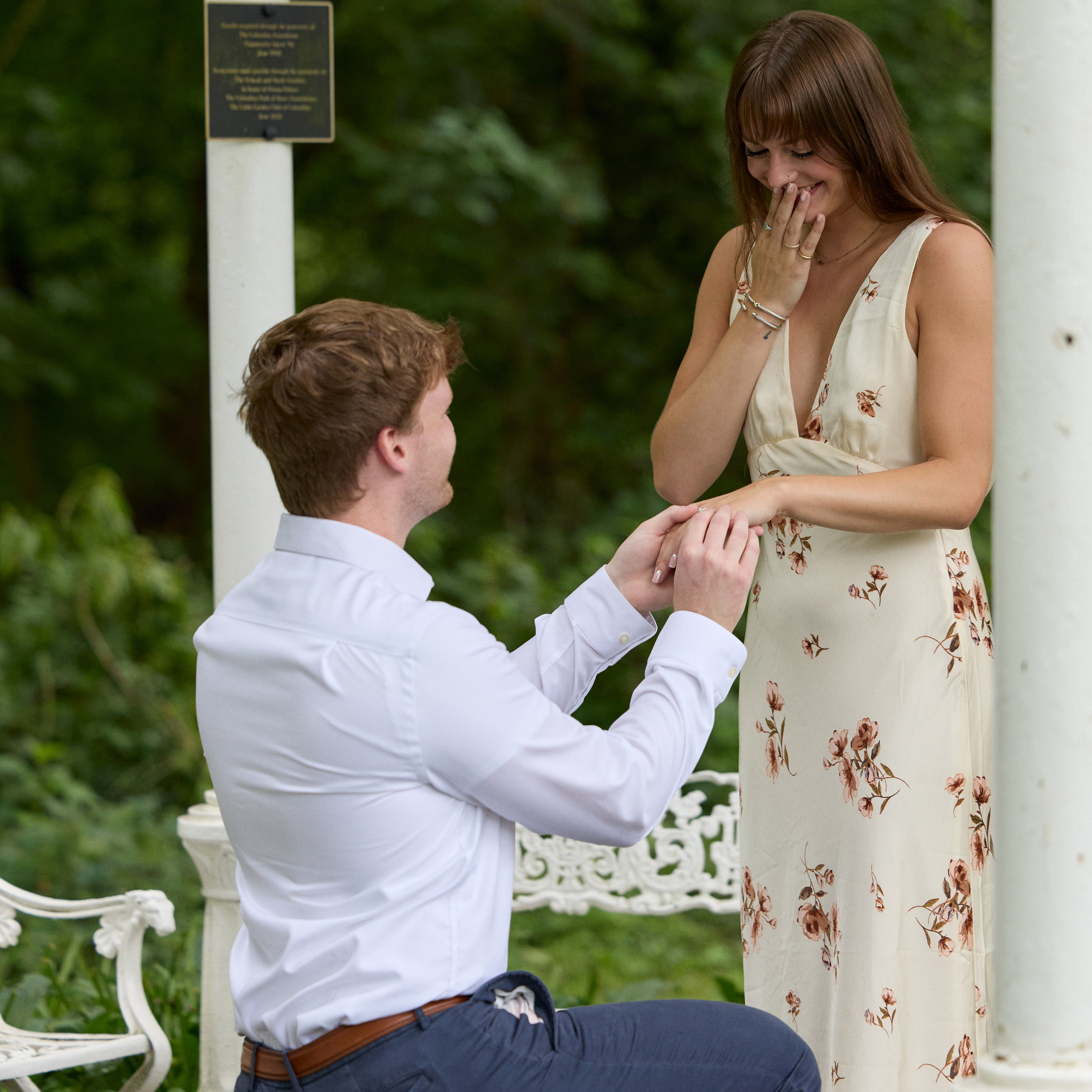 Romantic Surprise Proposal at Park of Roses. Kovyphoto