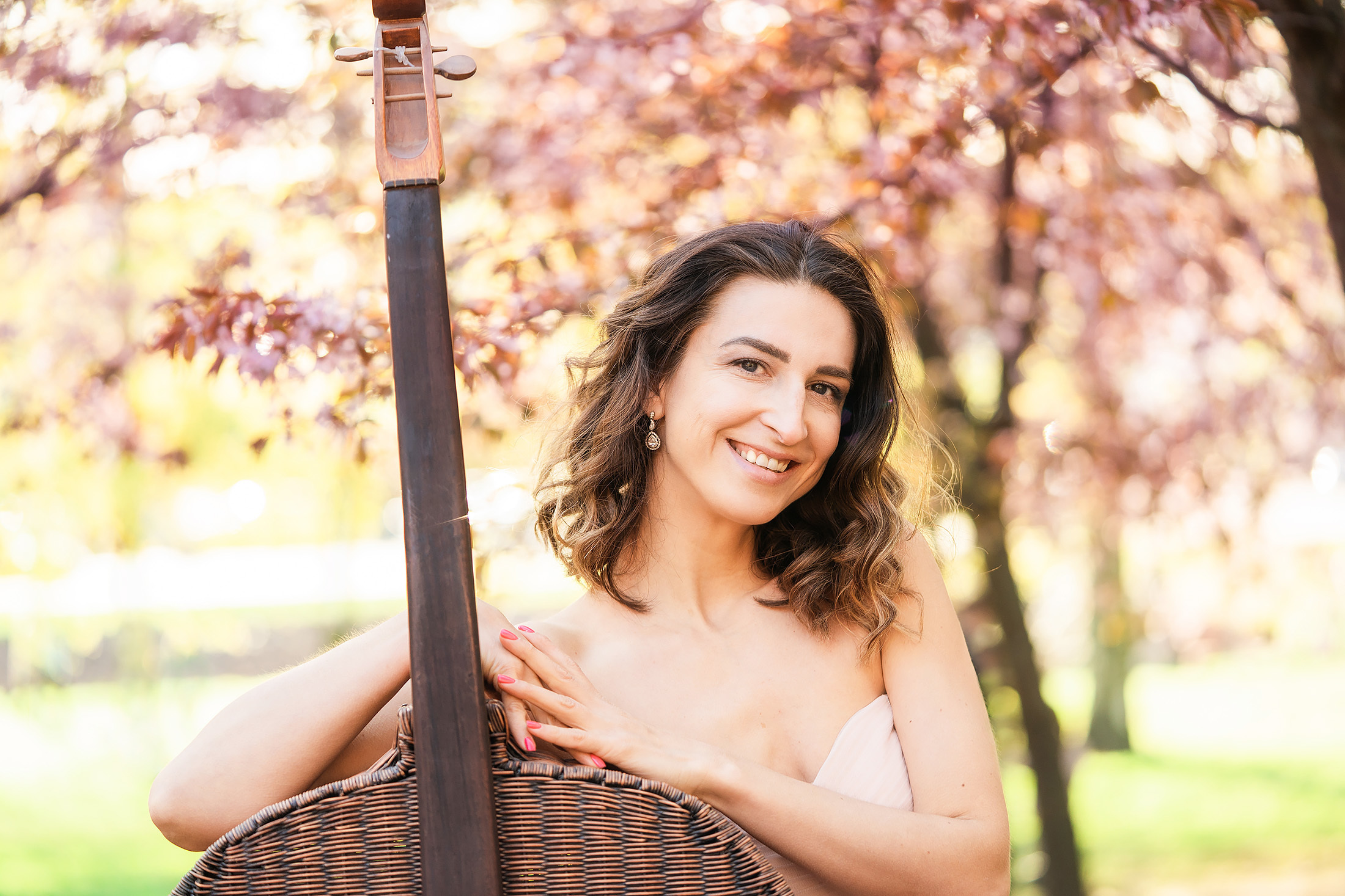 Kuvaus kirsikkapuistossa