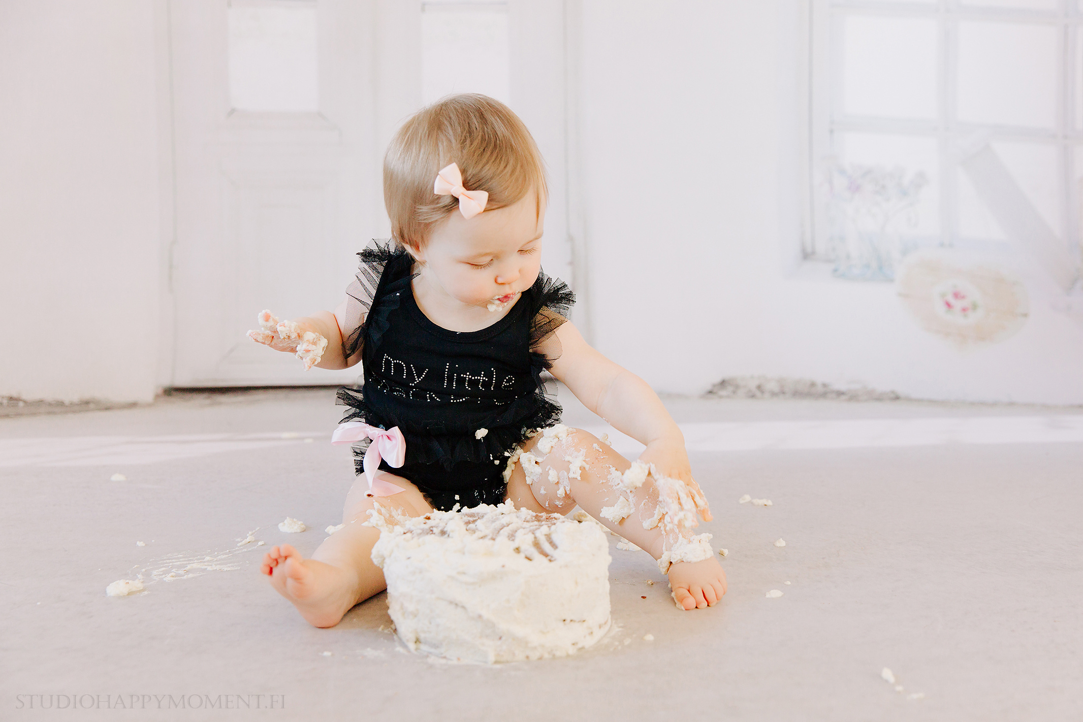 Yksivuotis- + smash the cake kuvaus, Espoossa