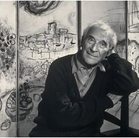 This image is a portrait of the famous painter Marc Chagall taken in 1965