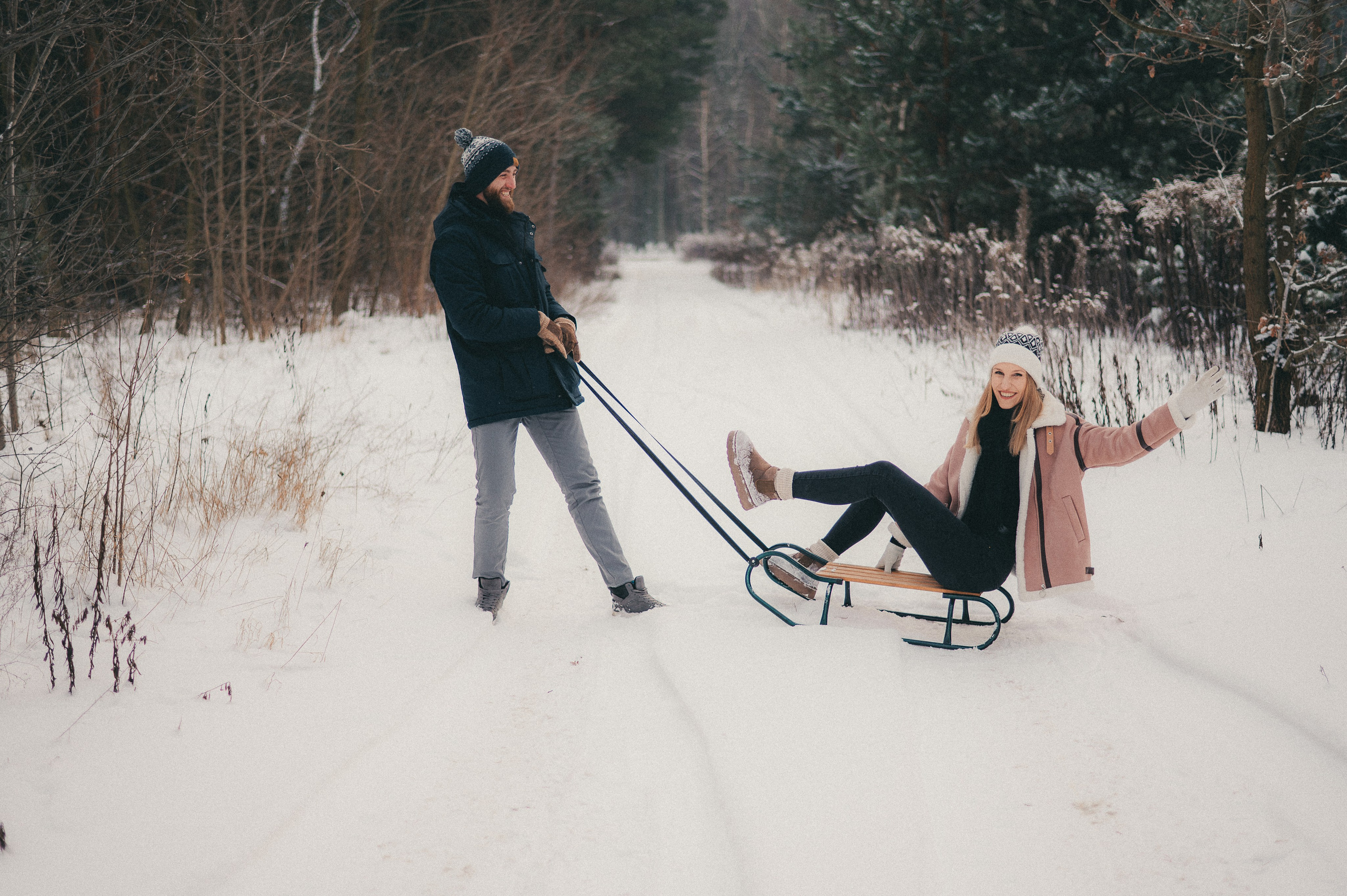 Kasia & Czarek - Sesja zimowa w Wołominie. Naturalnie pięknie - Klaudia Rowicka