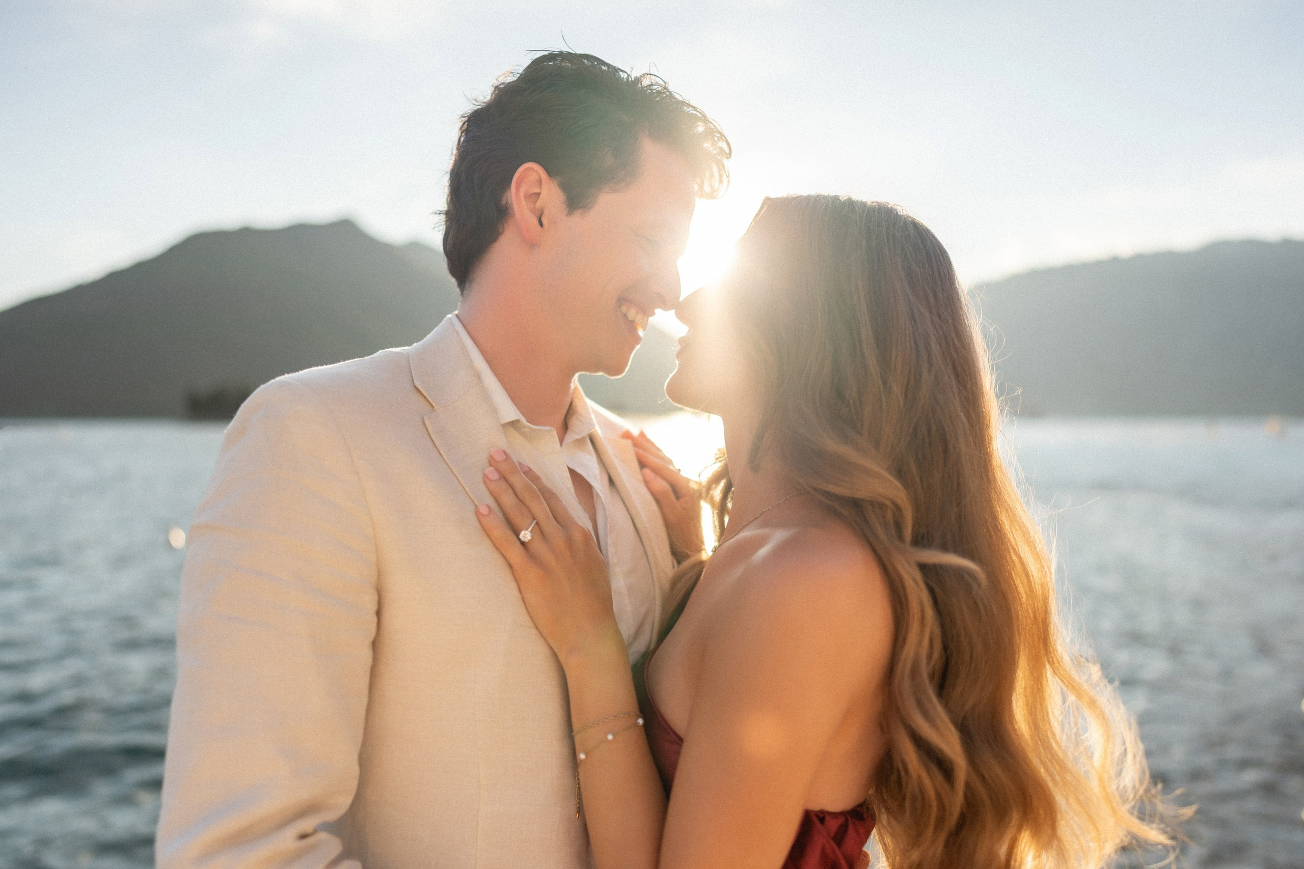 Proposal in Perast during the photoshoot. Fotograf & Videograf in Montenegro | Maria & Vasilii