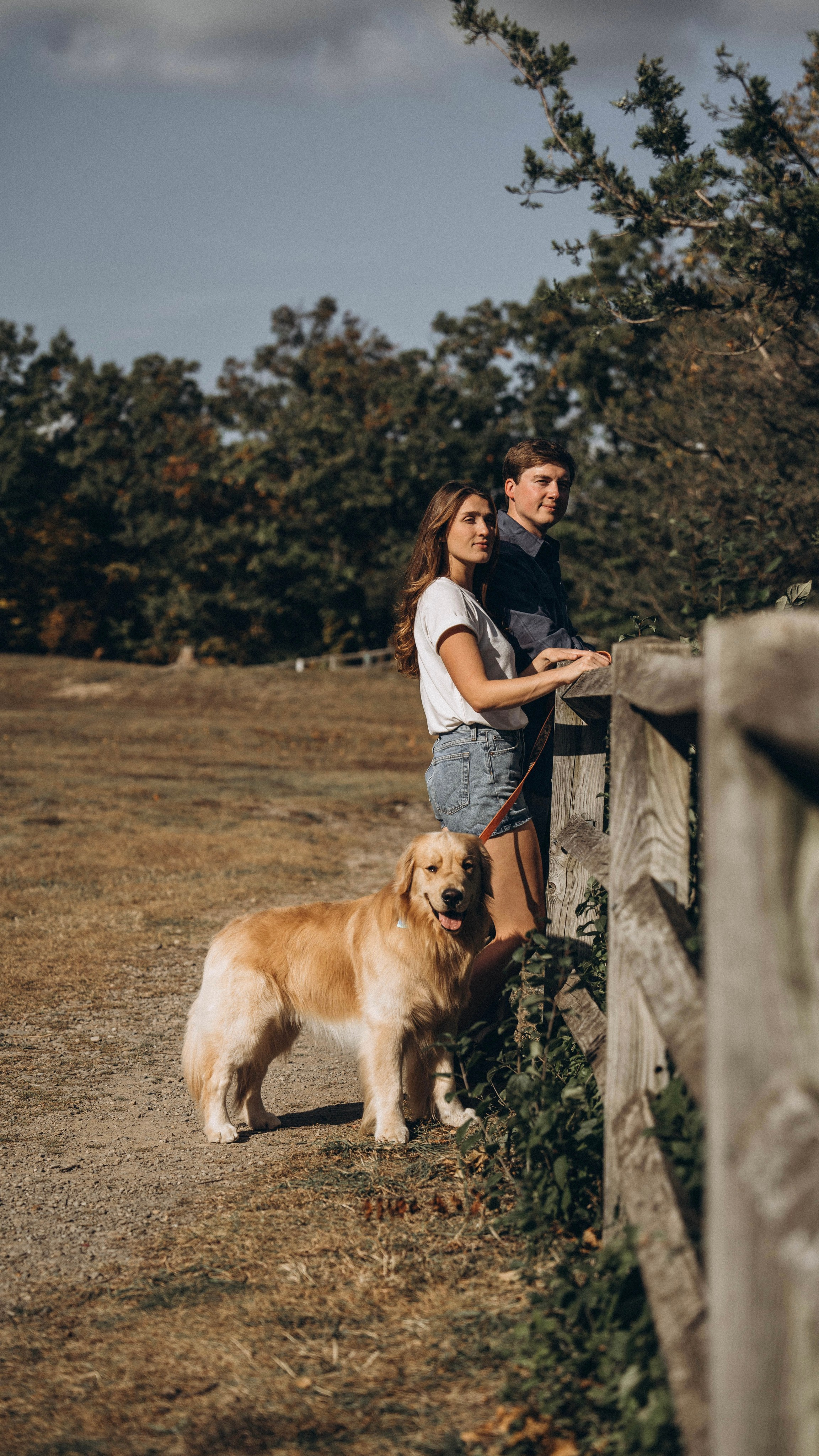 Romantic outdoor wedding ceremony with pets