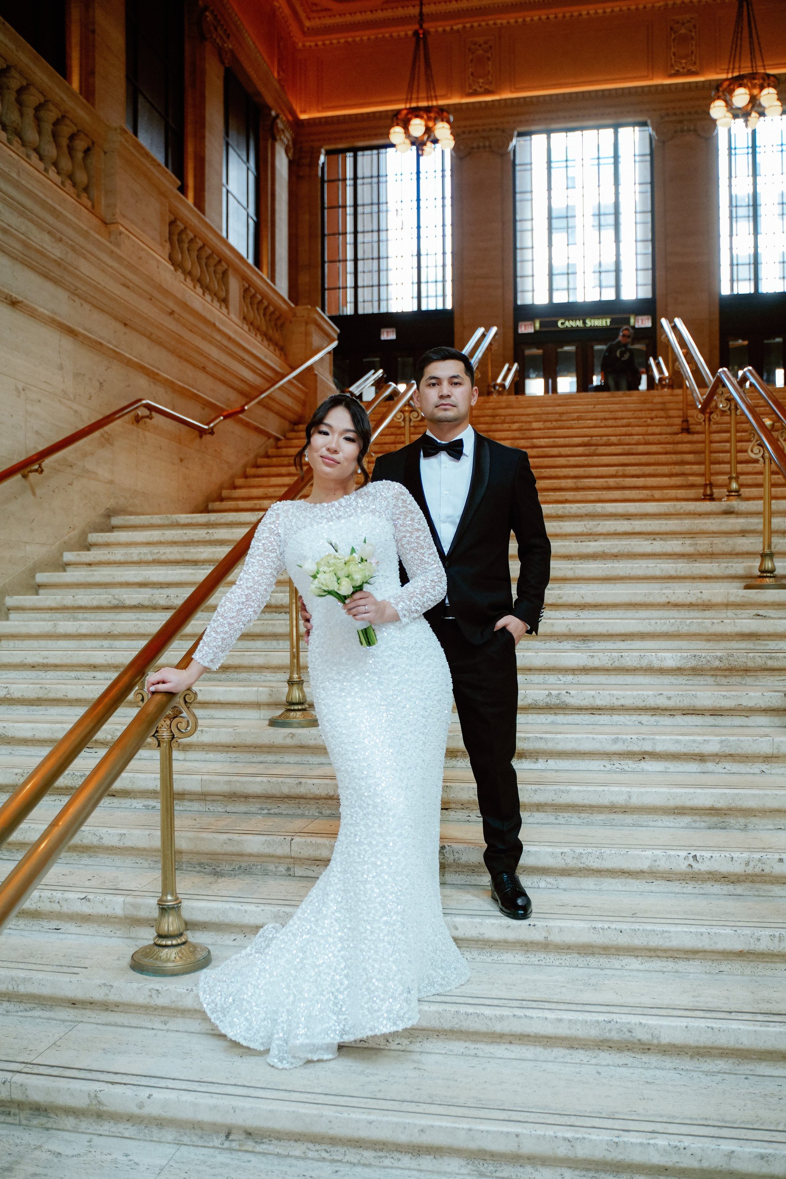 Wedding Portrait at Union Station Chicago