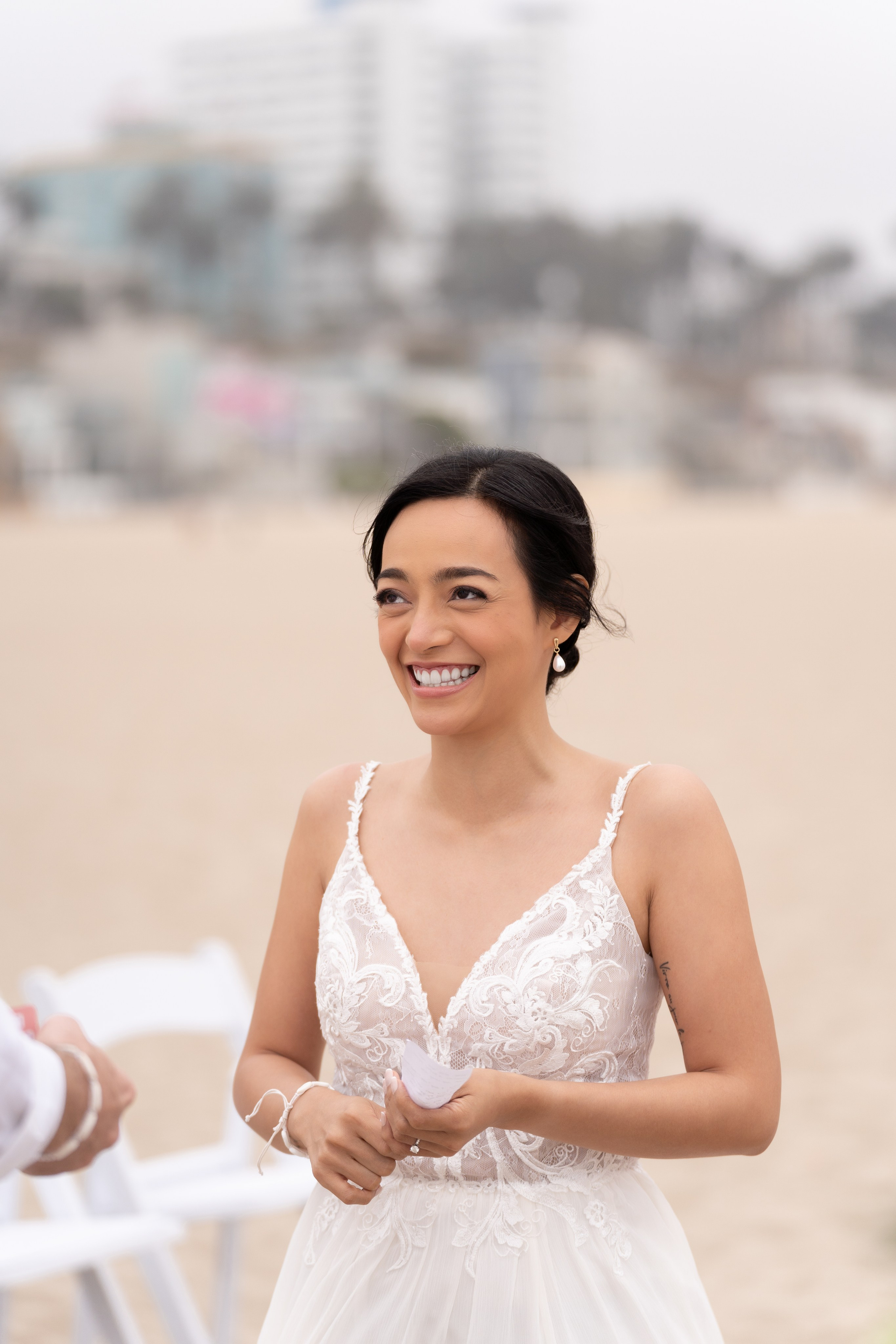Santa Monica beach sunset elopement. Cinematic Wedding & Elopement Photography in Los Angeles | Inspired by Indie Film & Real Life