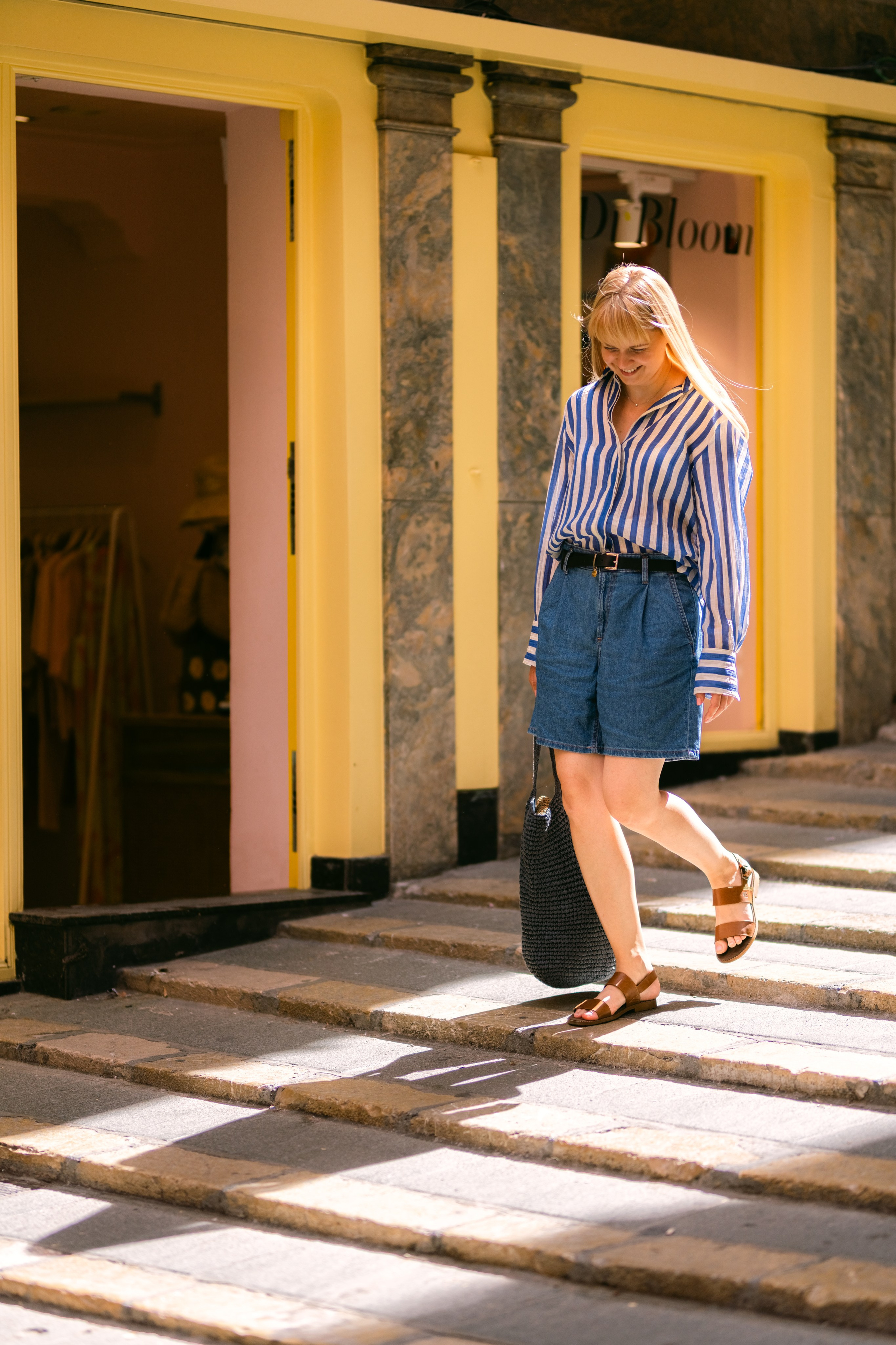 Walking on the street. Photographer in Mallorca