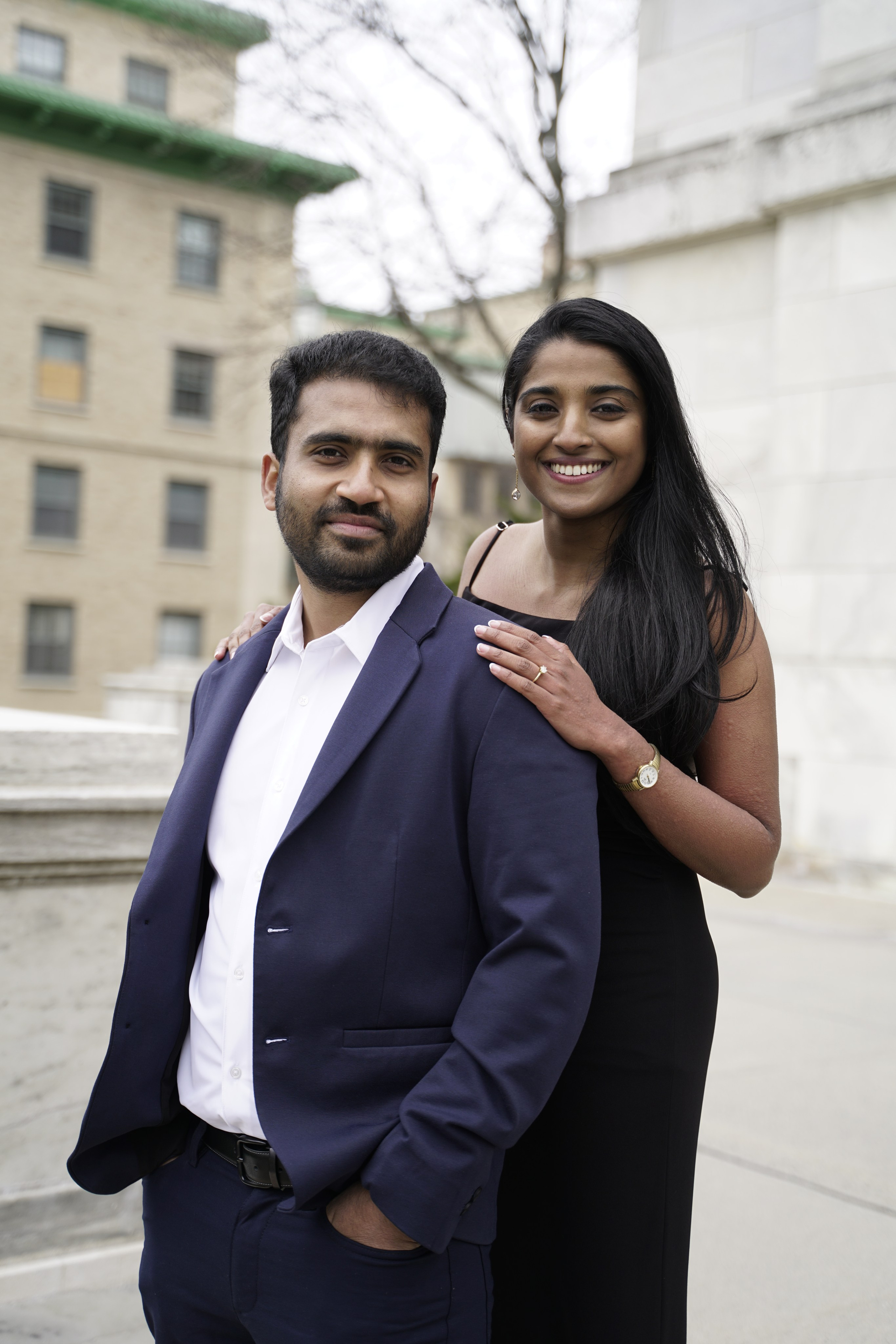 Sarath and Aishwarya at Boston Medical School. Stefanovich Photography | Boston, MA