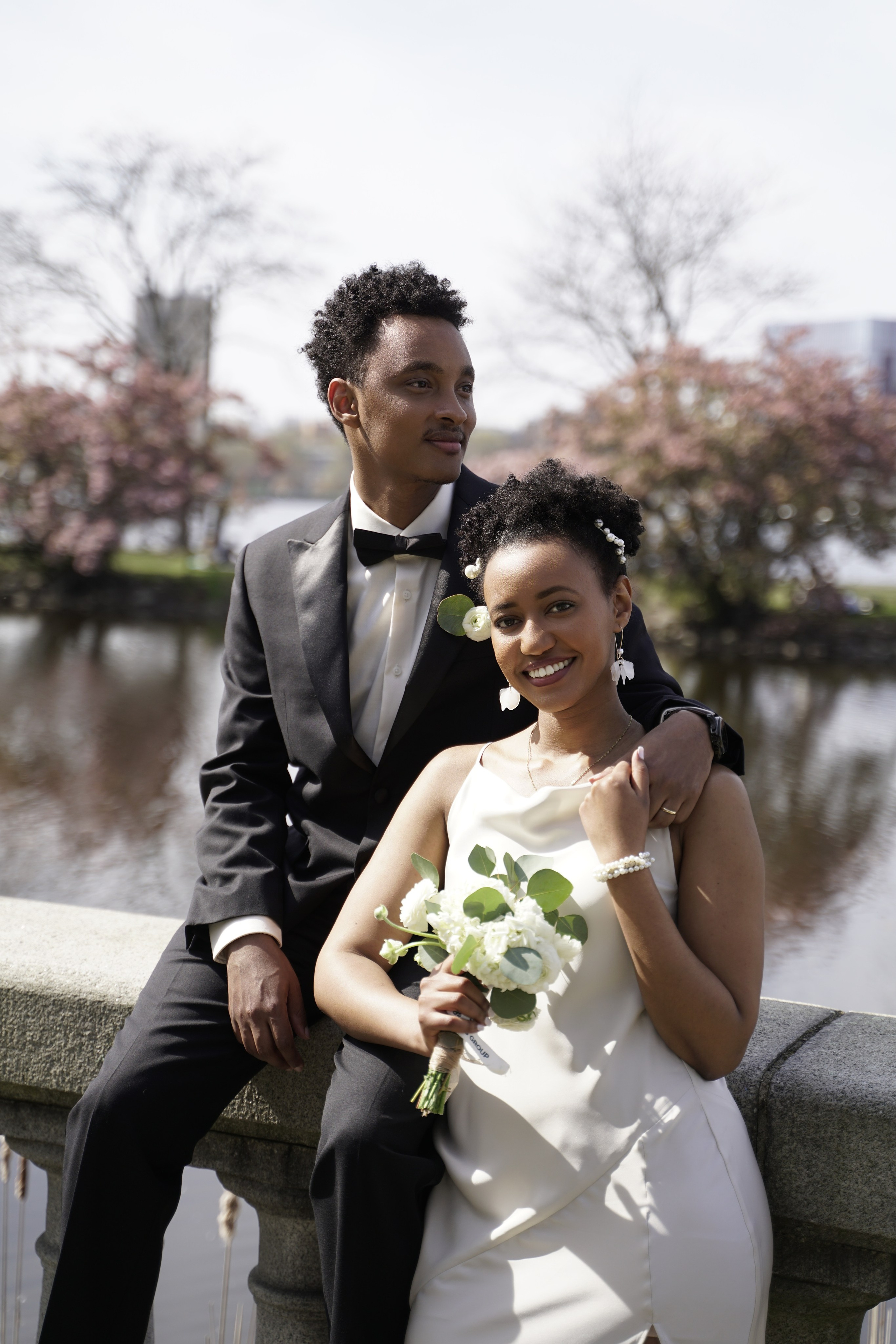 Sosina and Aaron at Charles river Esplanade. Stefanovich Photography | Boston, MA