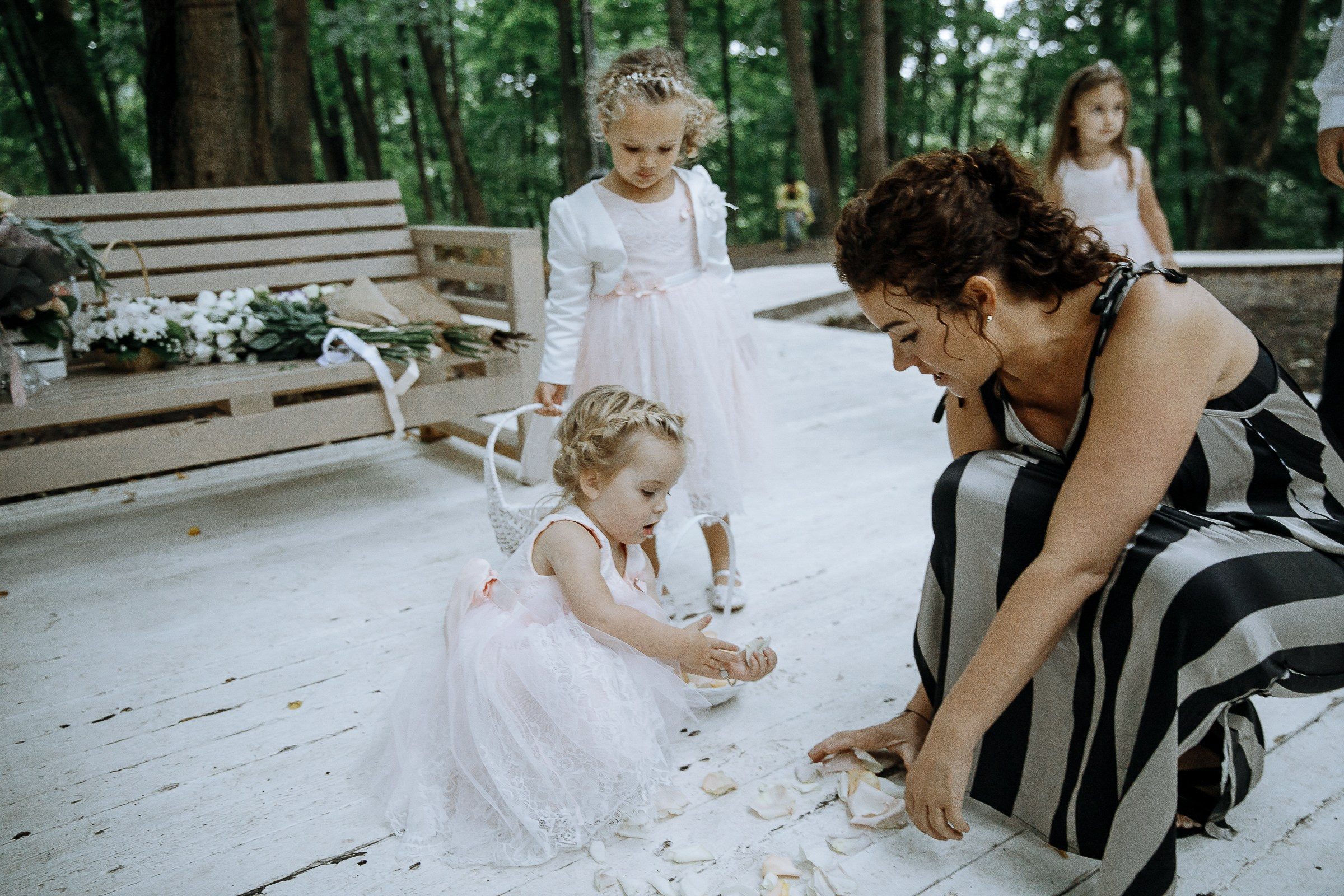 Kids at ceremony, Bude wedding photography, by Tanya Bodgan.