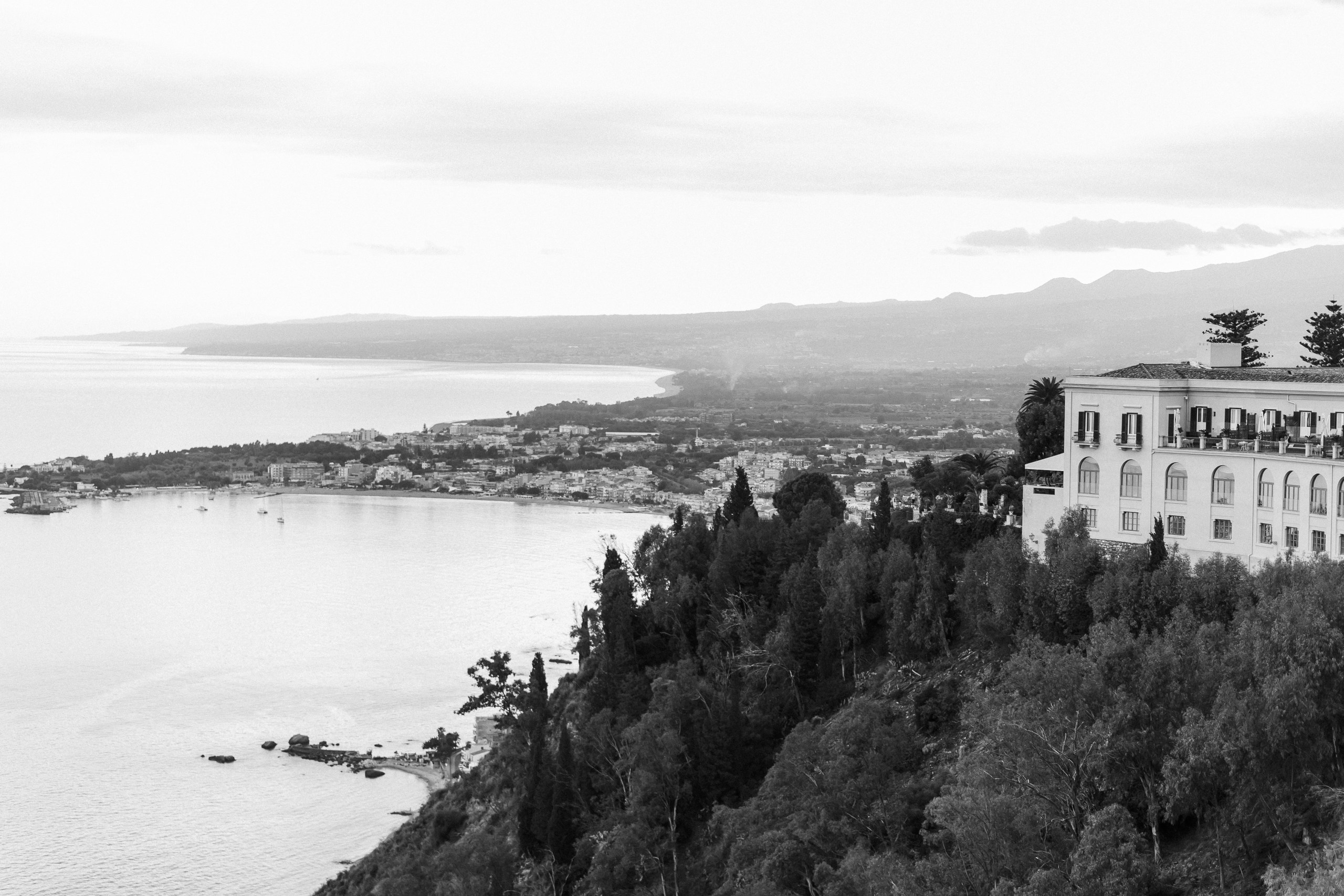 Taormina Sicily view from terrace 