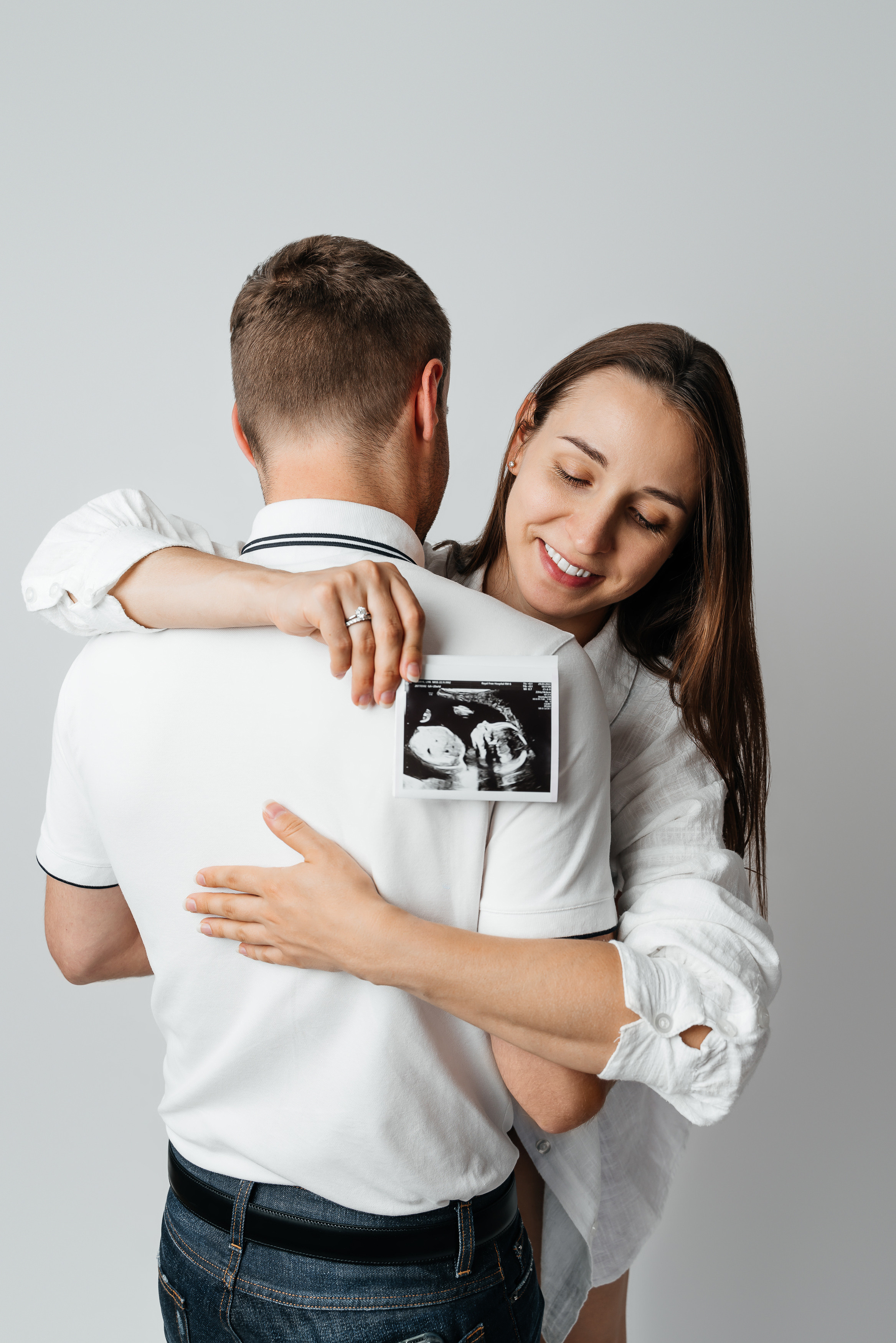 Pregnancy photo shoot in the studio