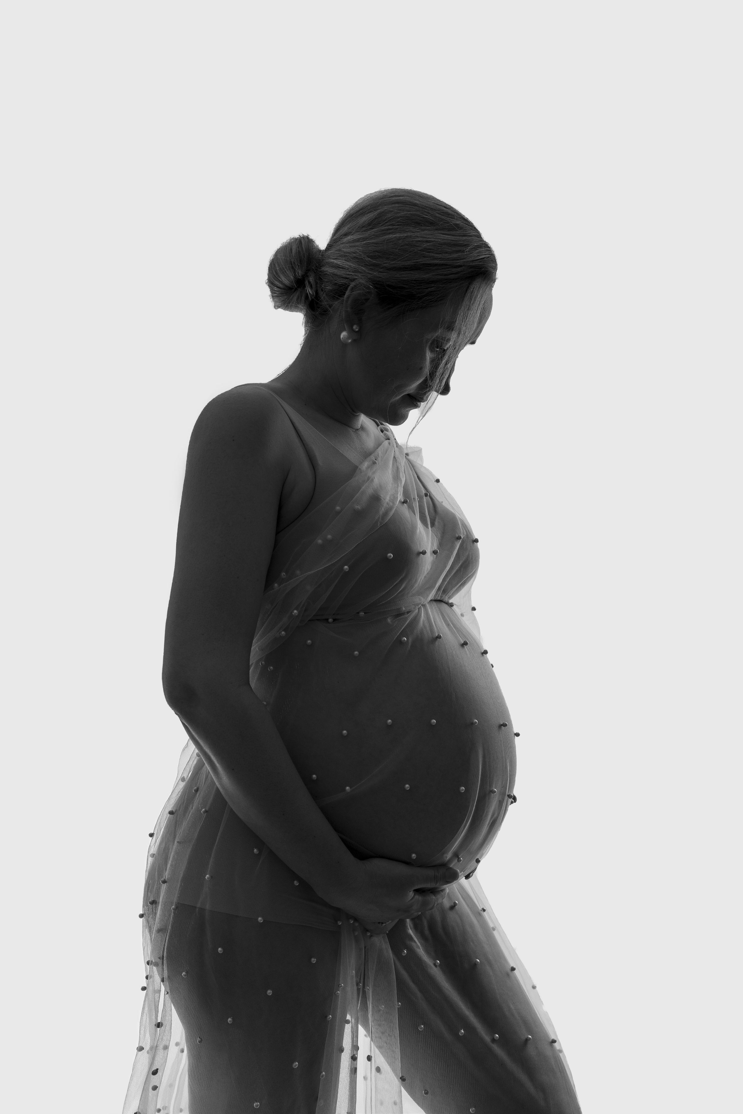 Pregnancy photo shoot in the studio