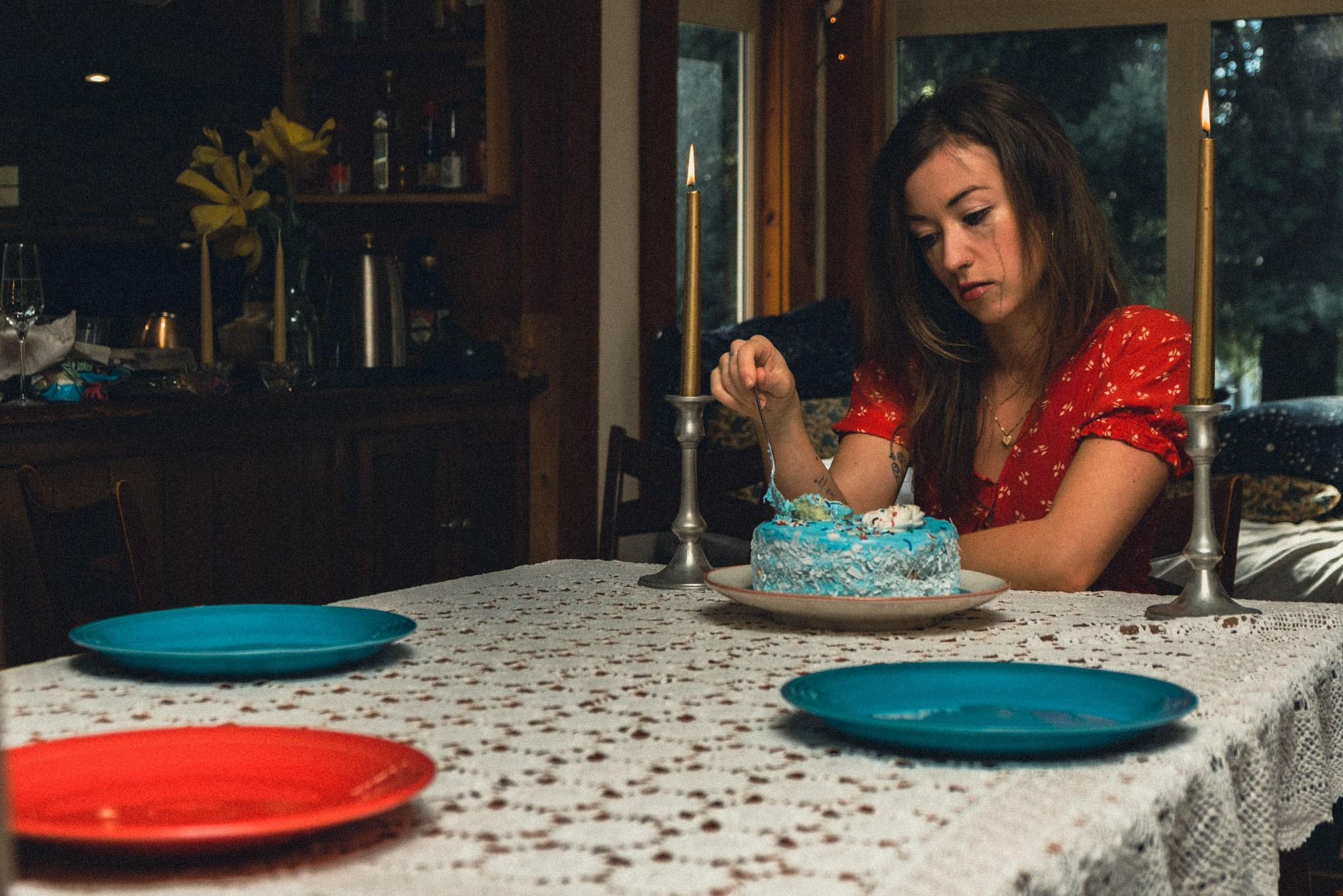 cinematic portrait in gentle overcast light