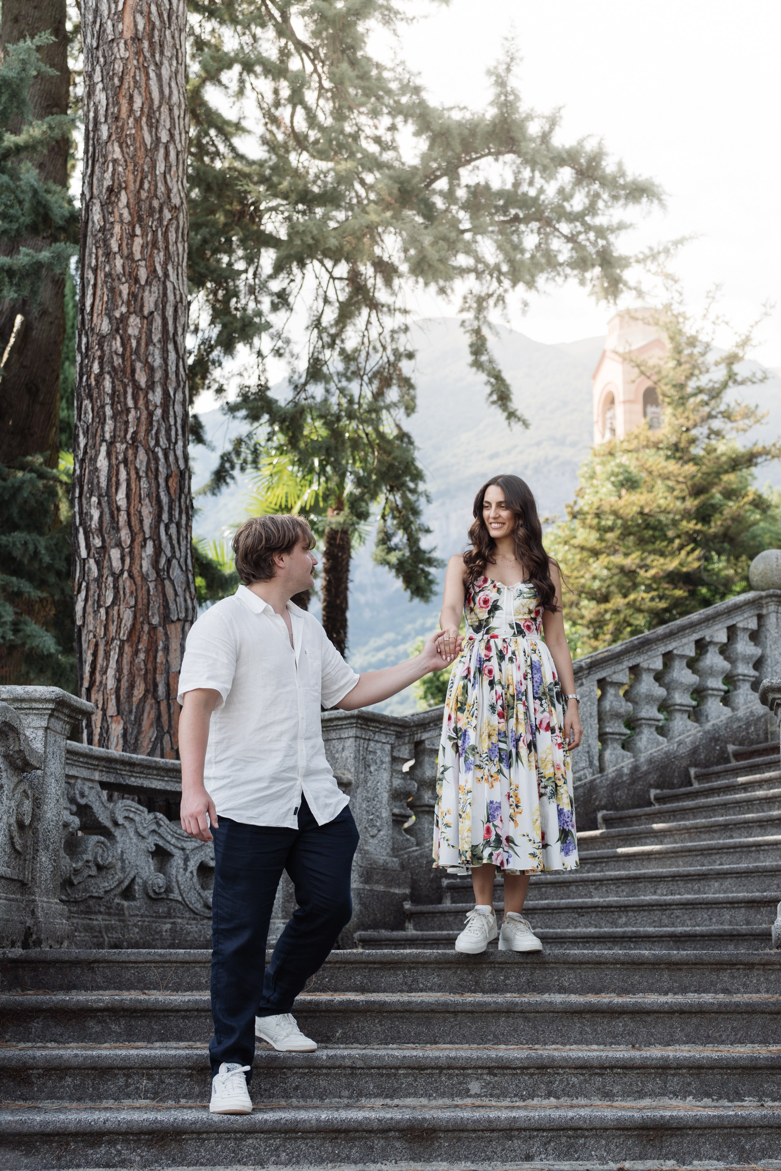 Engagement Photoshoot in Tremezzo. Lake Como Proposal Photographer | Surprise Proposals & Engagements