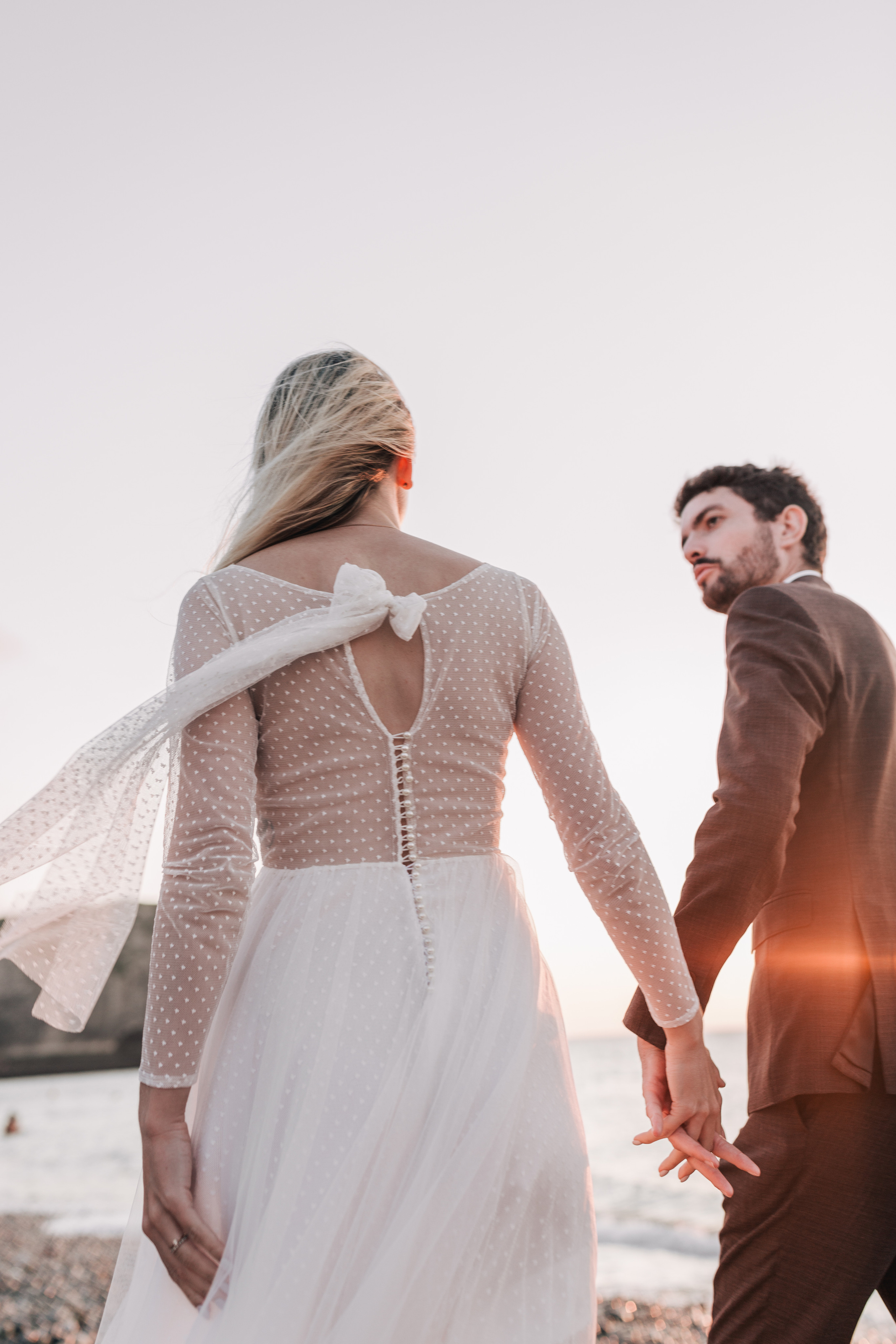 Wedding shooting at sea on Etretat (Maryna & Clement). Фотограф, Руан, Франция