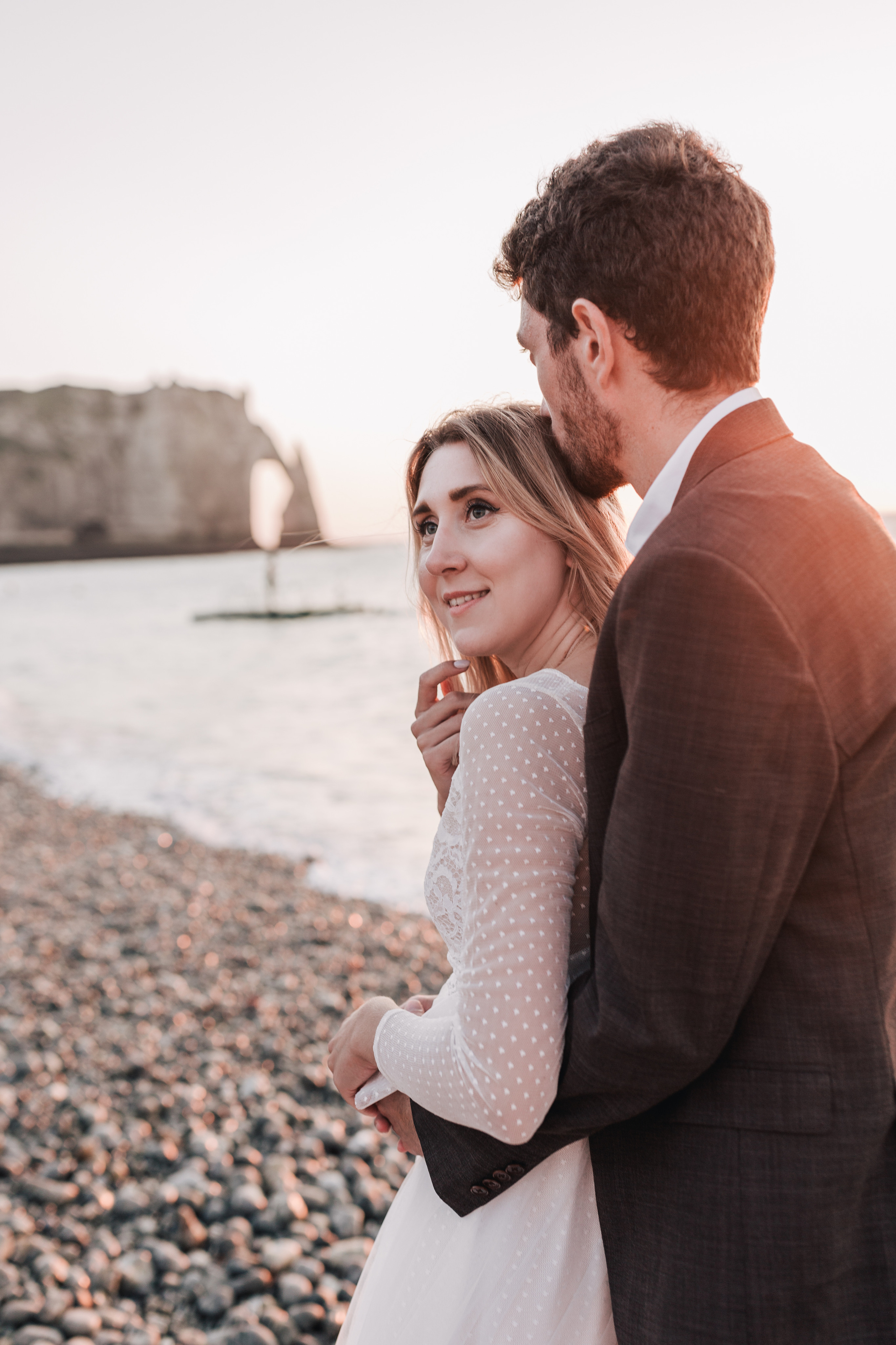 Wedding shooting at sea on Etretat (Maryna & Clement). Фотограф, Руан, Франция