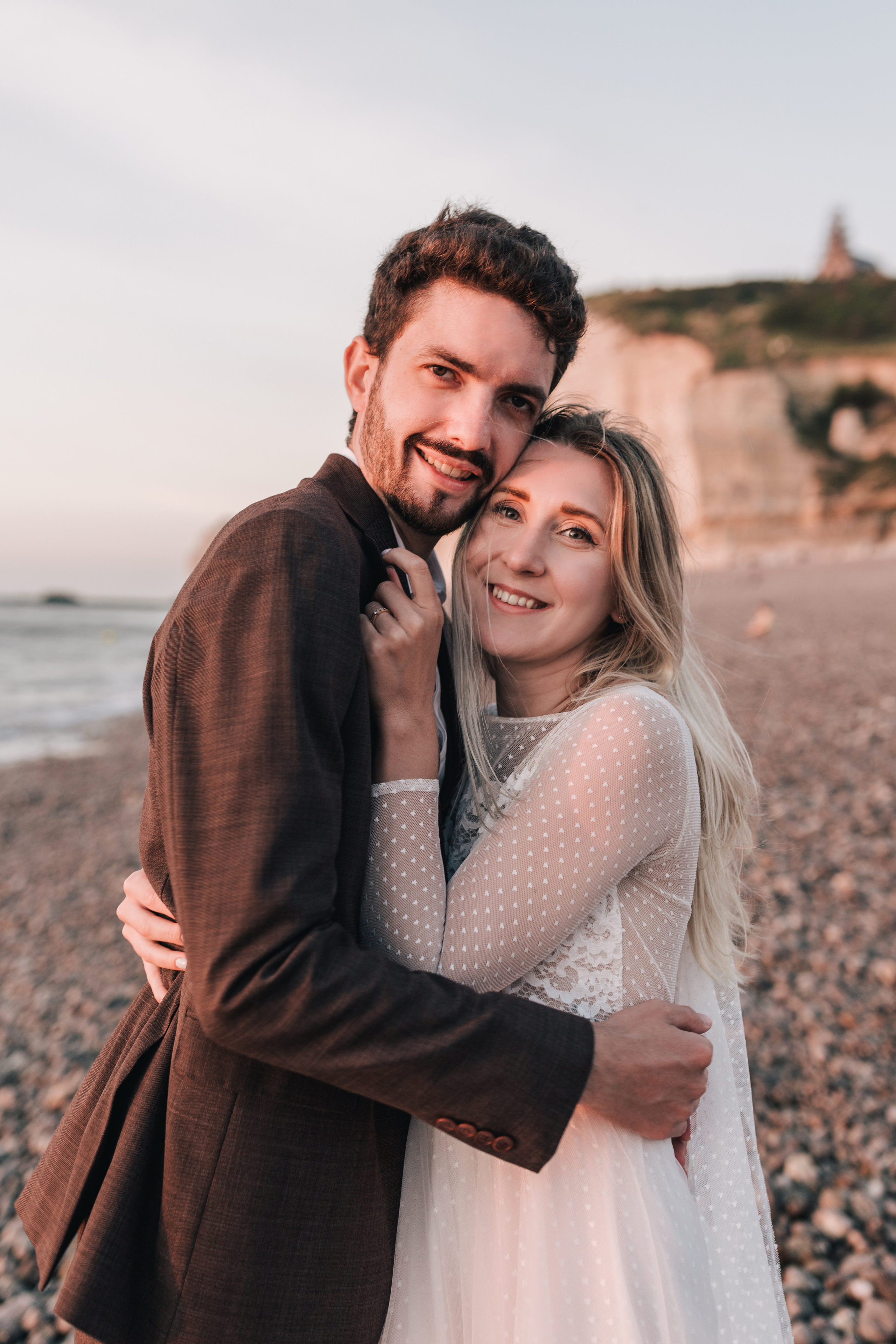 Wedding shooting at sea on Etretat (Maryna & Clement). Фотограф, Руан, Франция