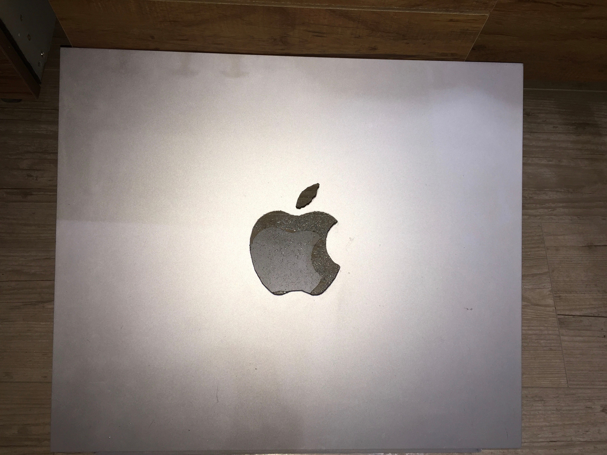 Not serious work - Cutting the Apple Logo