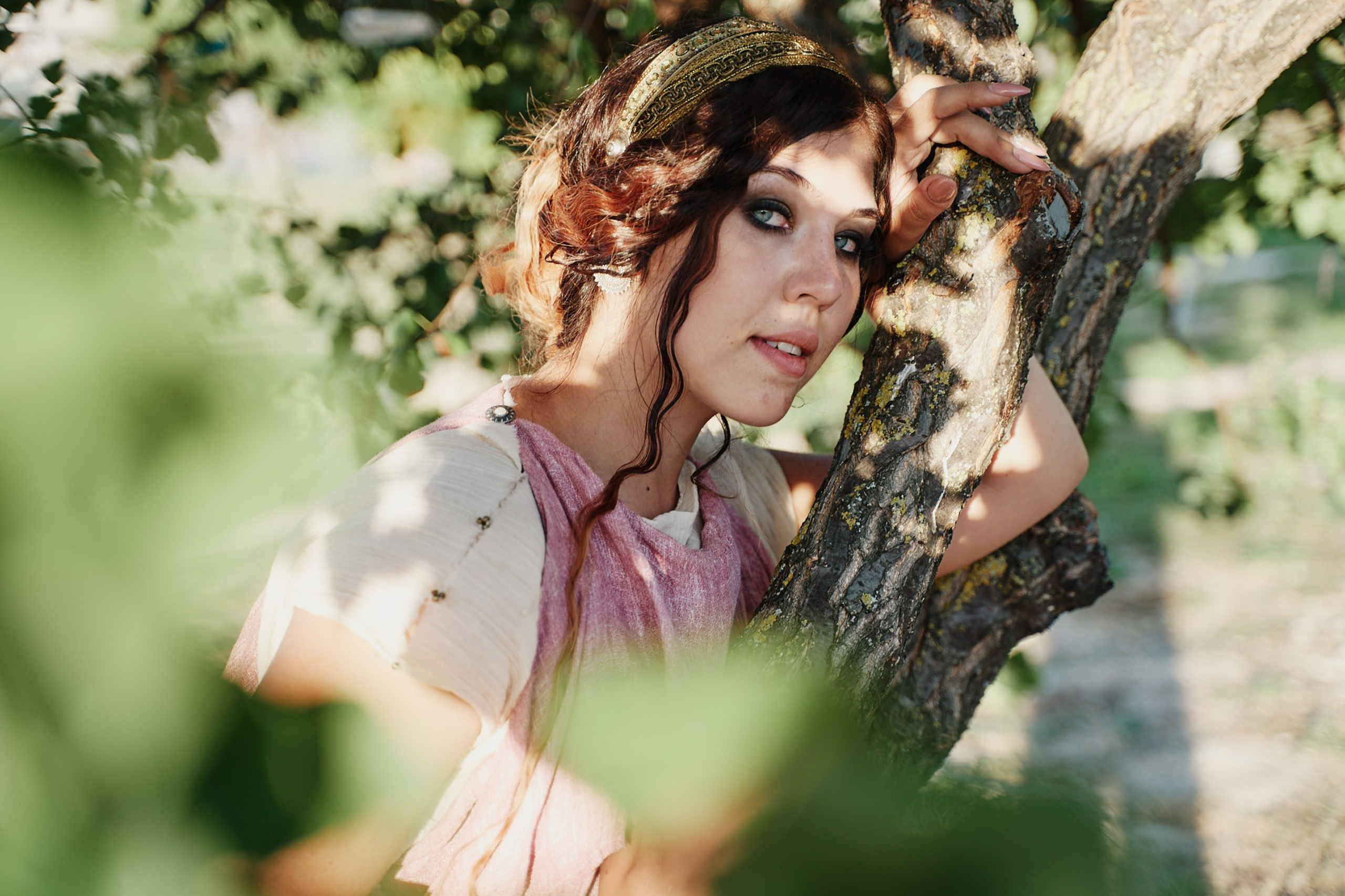 Girl in garden, portrait