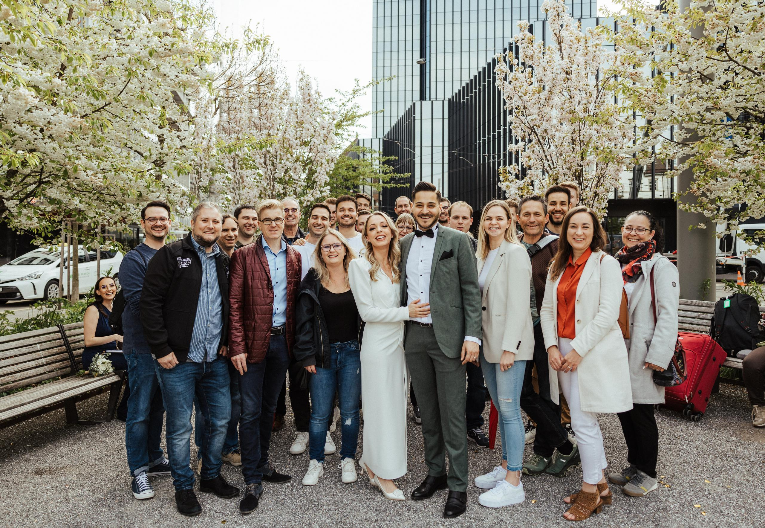 Zivile Hochzeit in der Stadt St. Gallen, drei Weieren. Hochzeitsfotografie Schweiz
