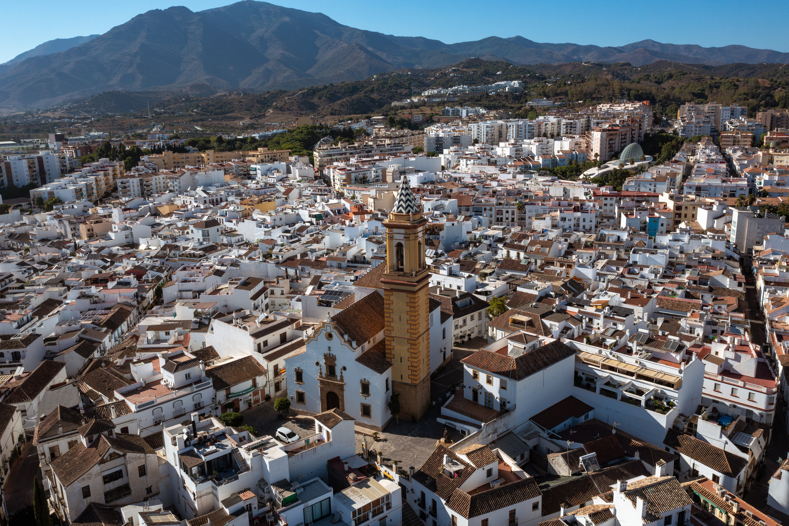 Estepona city and coastline from above, captured by local real estate photographer
