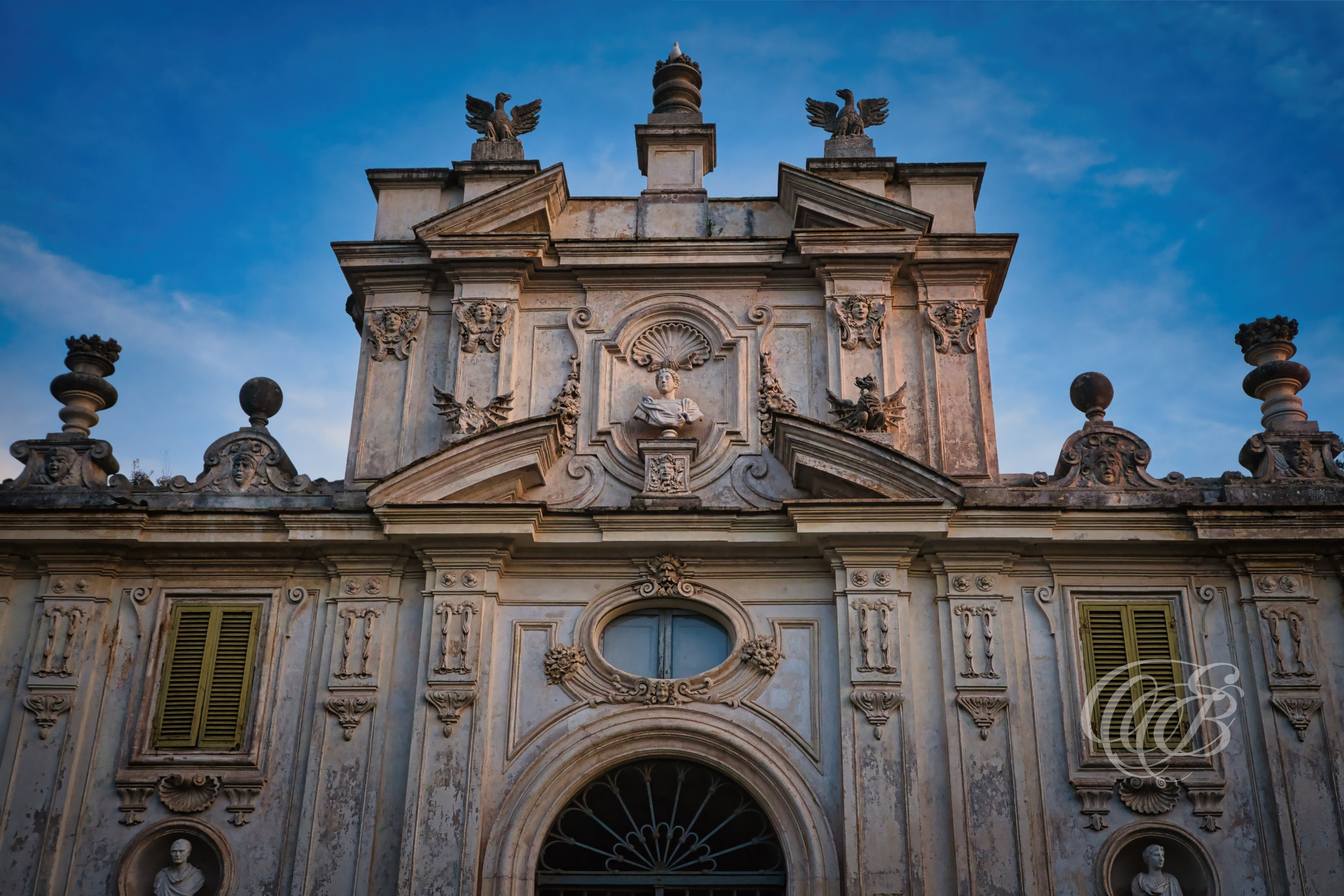 Photography of Italy — Rome, Villa Borghese Facade in Fading Sunlight — Eduardo Bartoli Fine Art & Travel Photography