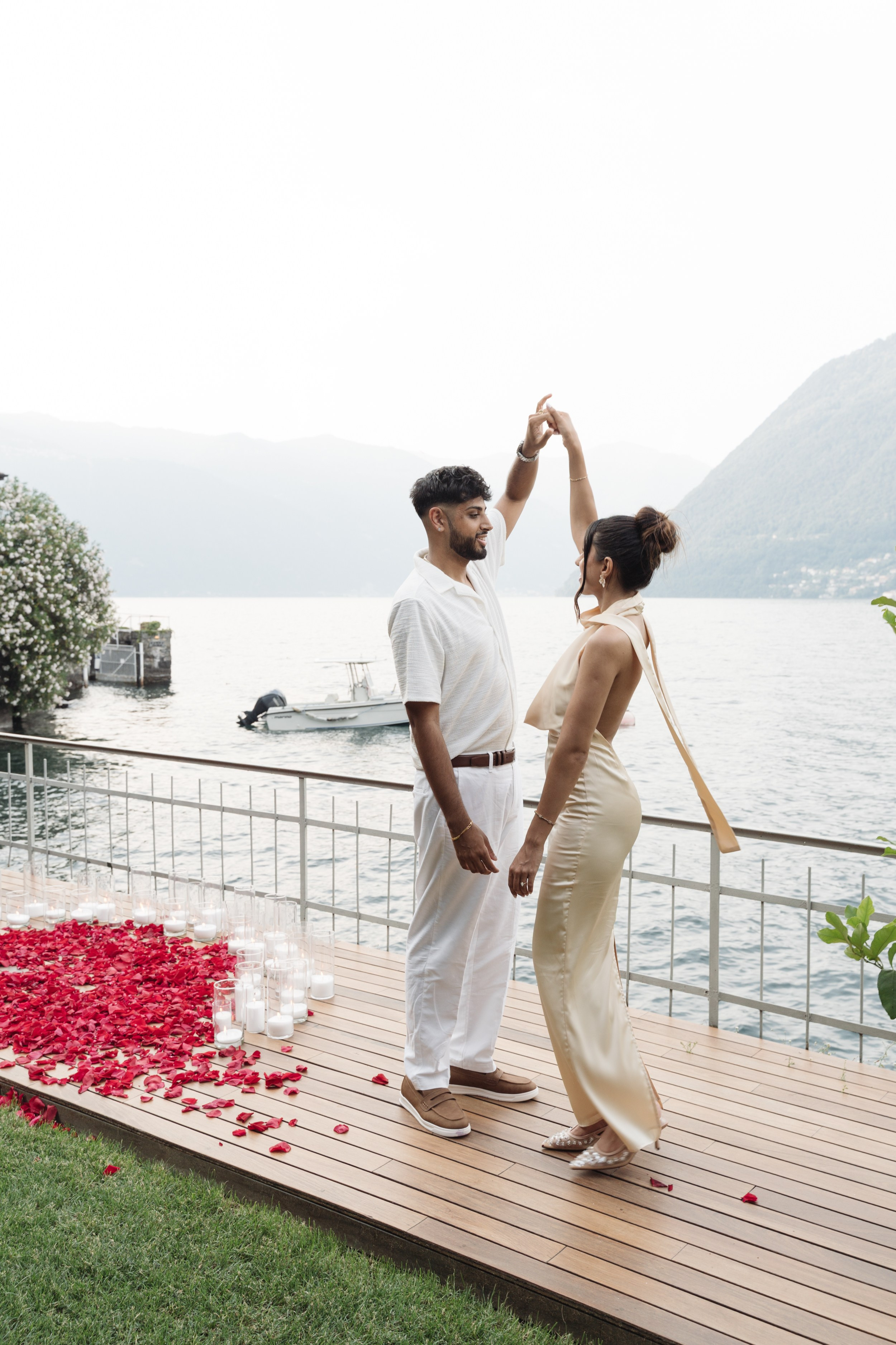Lake Como Romantic Proposal. Lake Como Proposal Photographer | Surprise Proposals & Engagements