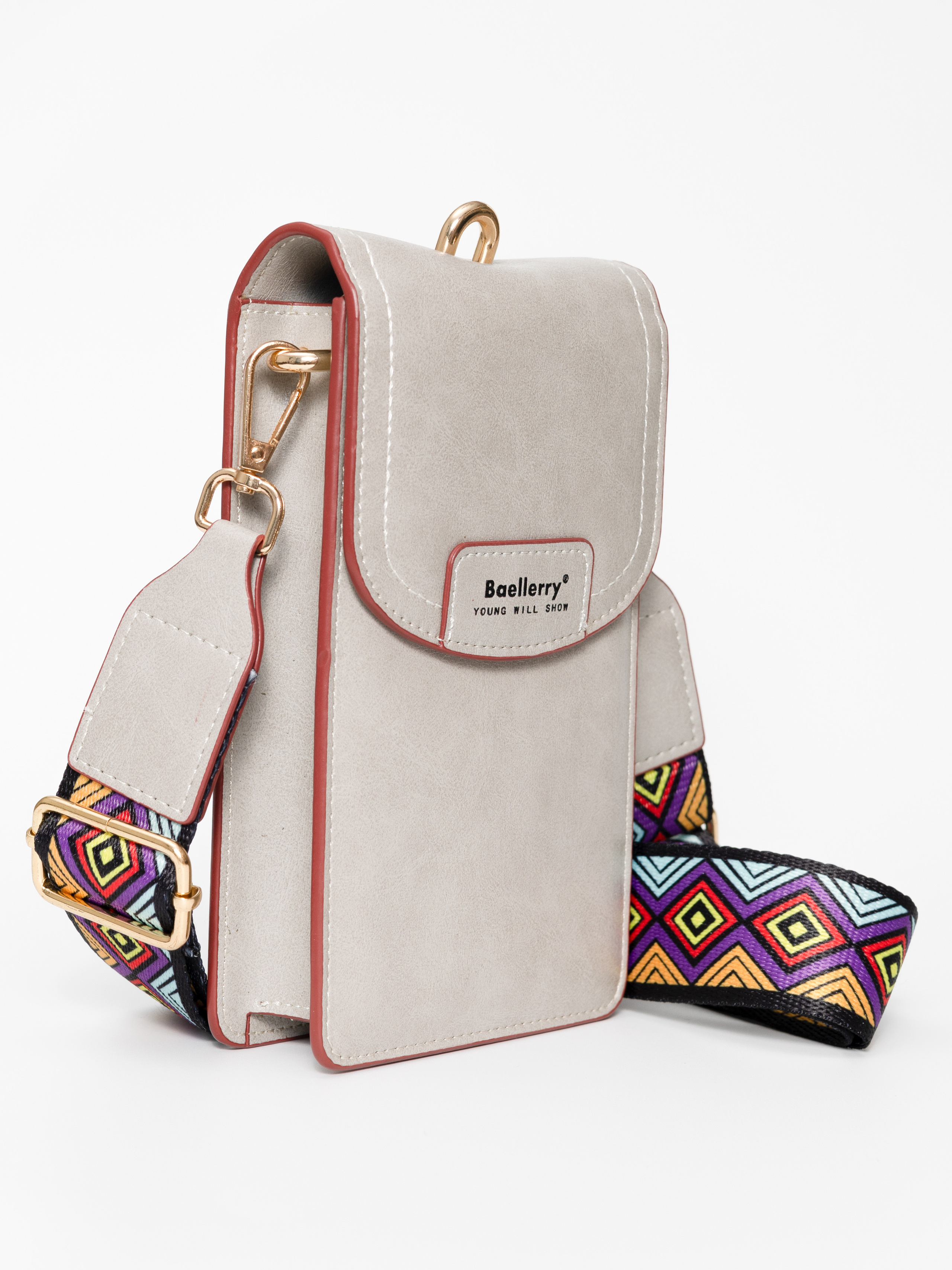 mochila beige fotografía de producto fondo blanco