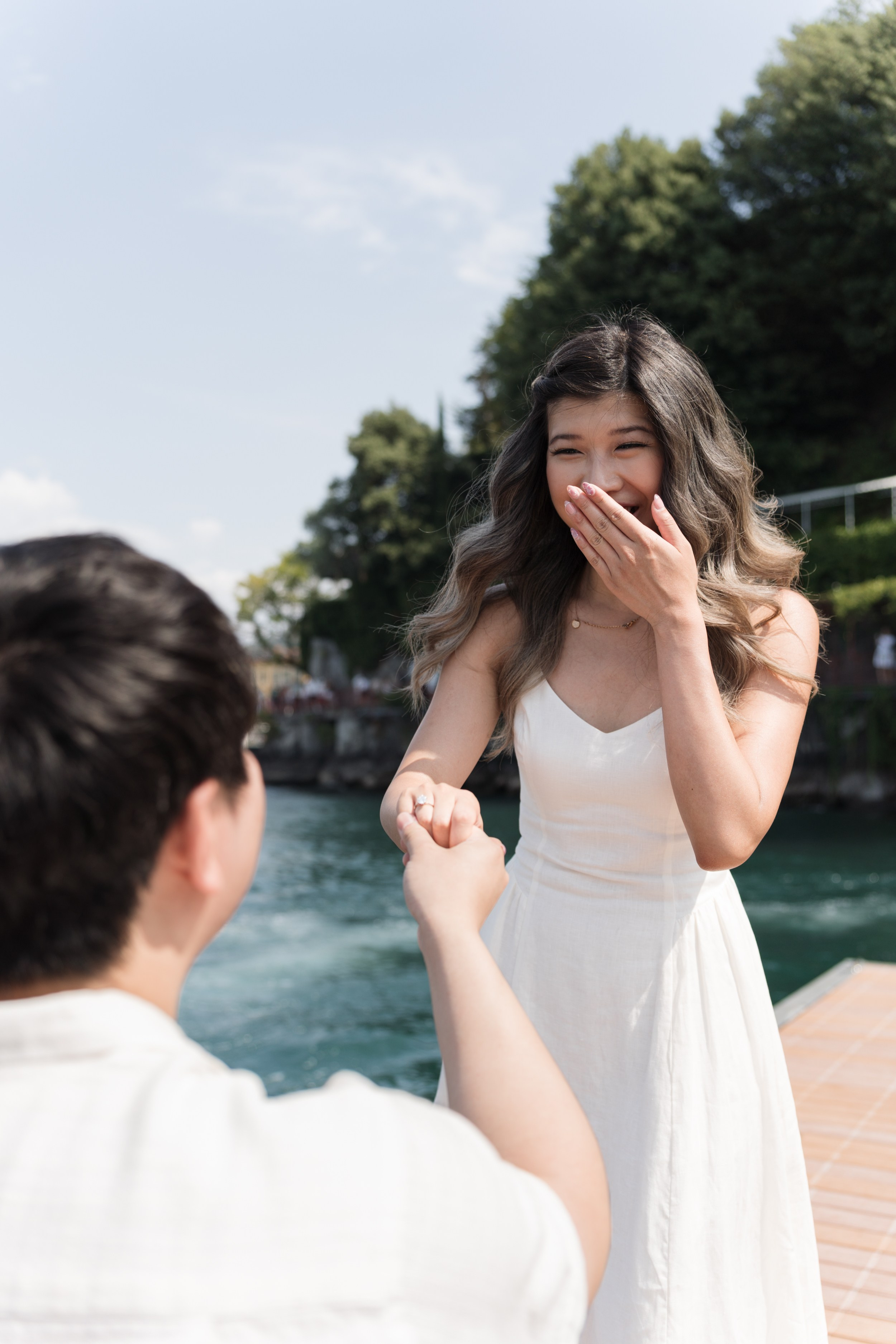 Varenna Lakeside Proposal. Lake Como Proposal Photographer | Surprise Proposals & Engagements