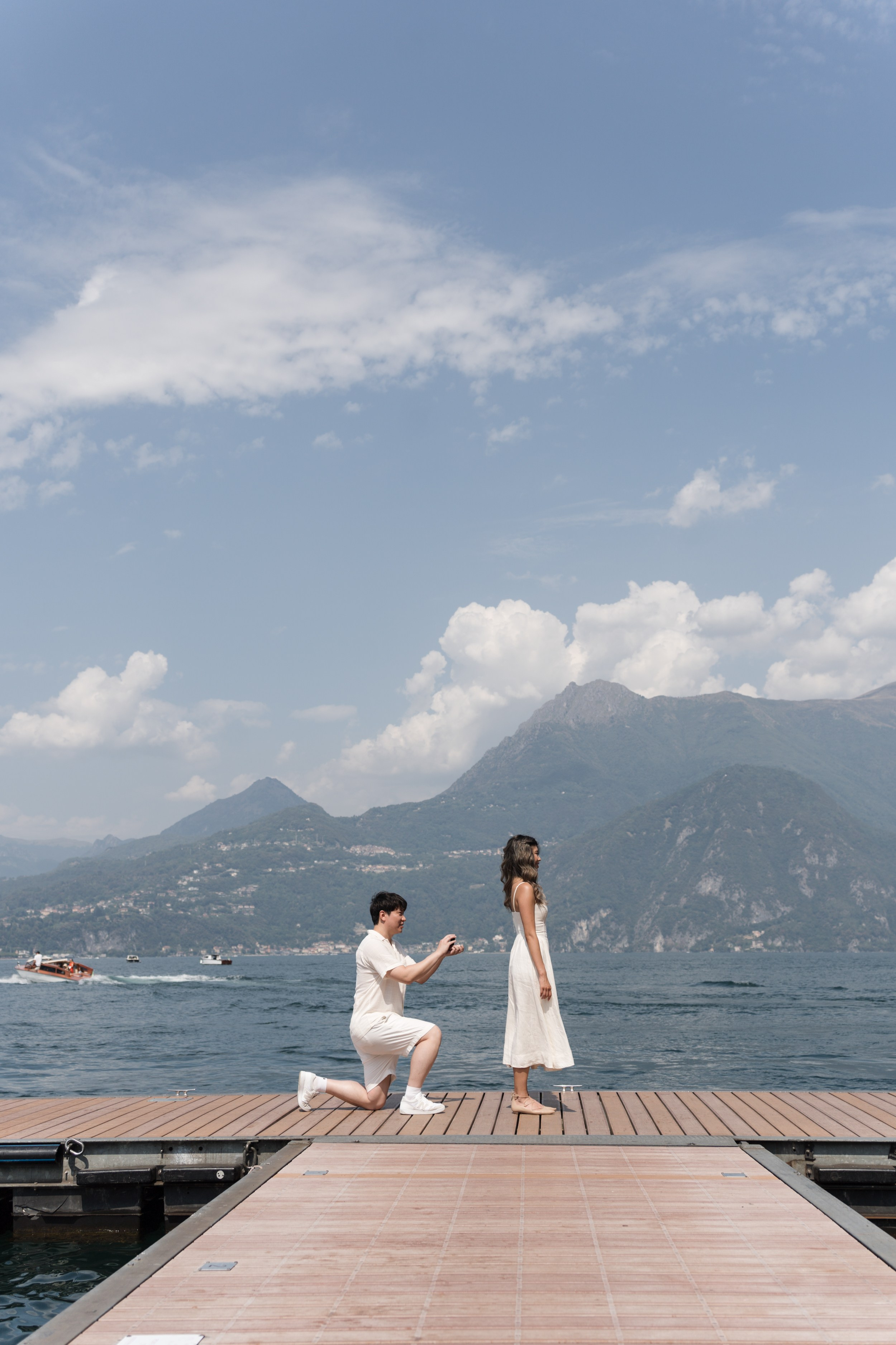 Varenna Lakeside Proposal. Lake Como Proposal Photographer | Surprise Proposals & Engagements