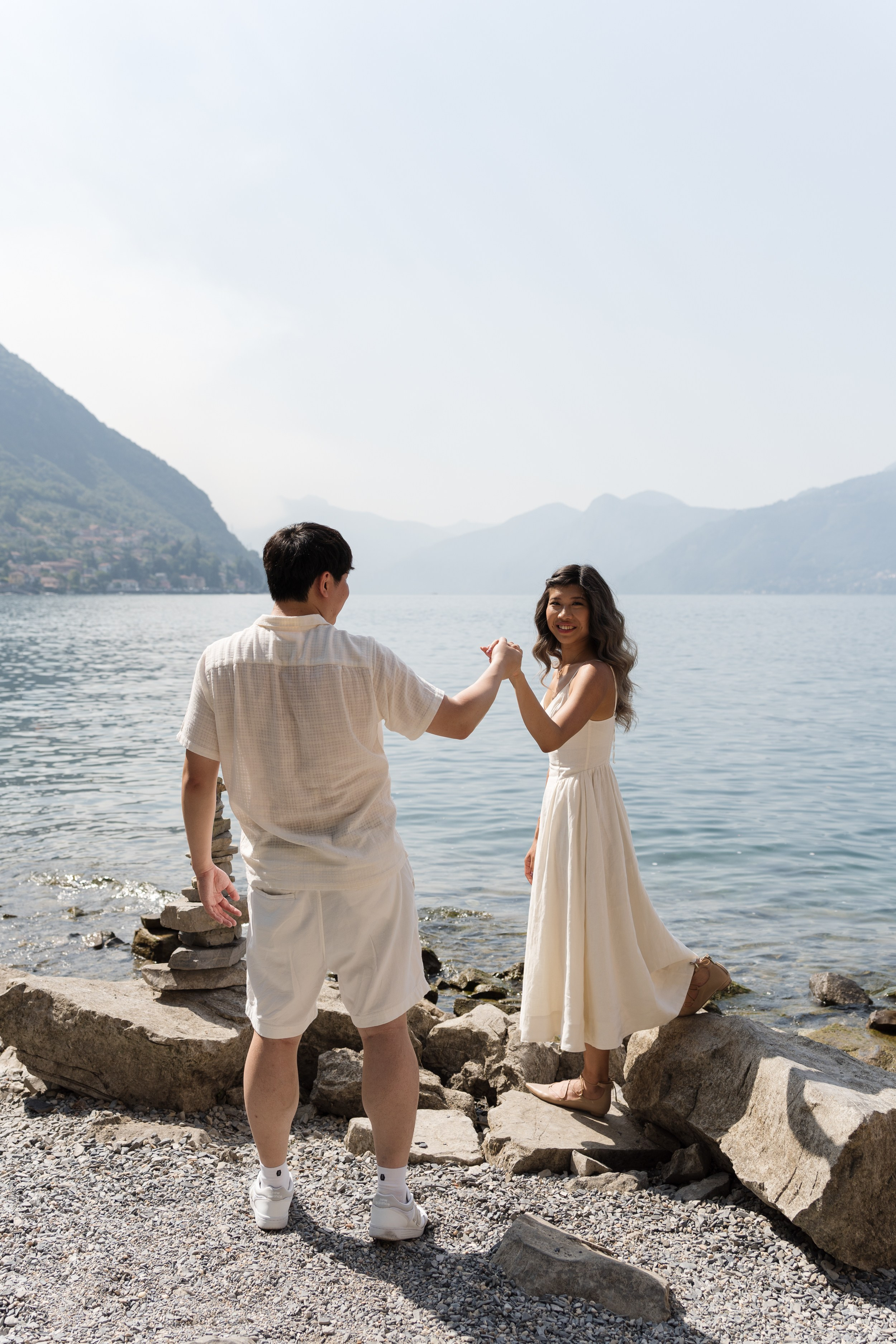 Varenna Lakeside Proposal. Lake Como Proposal Photographer | Surprise Proposals & Engagements