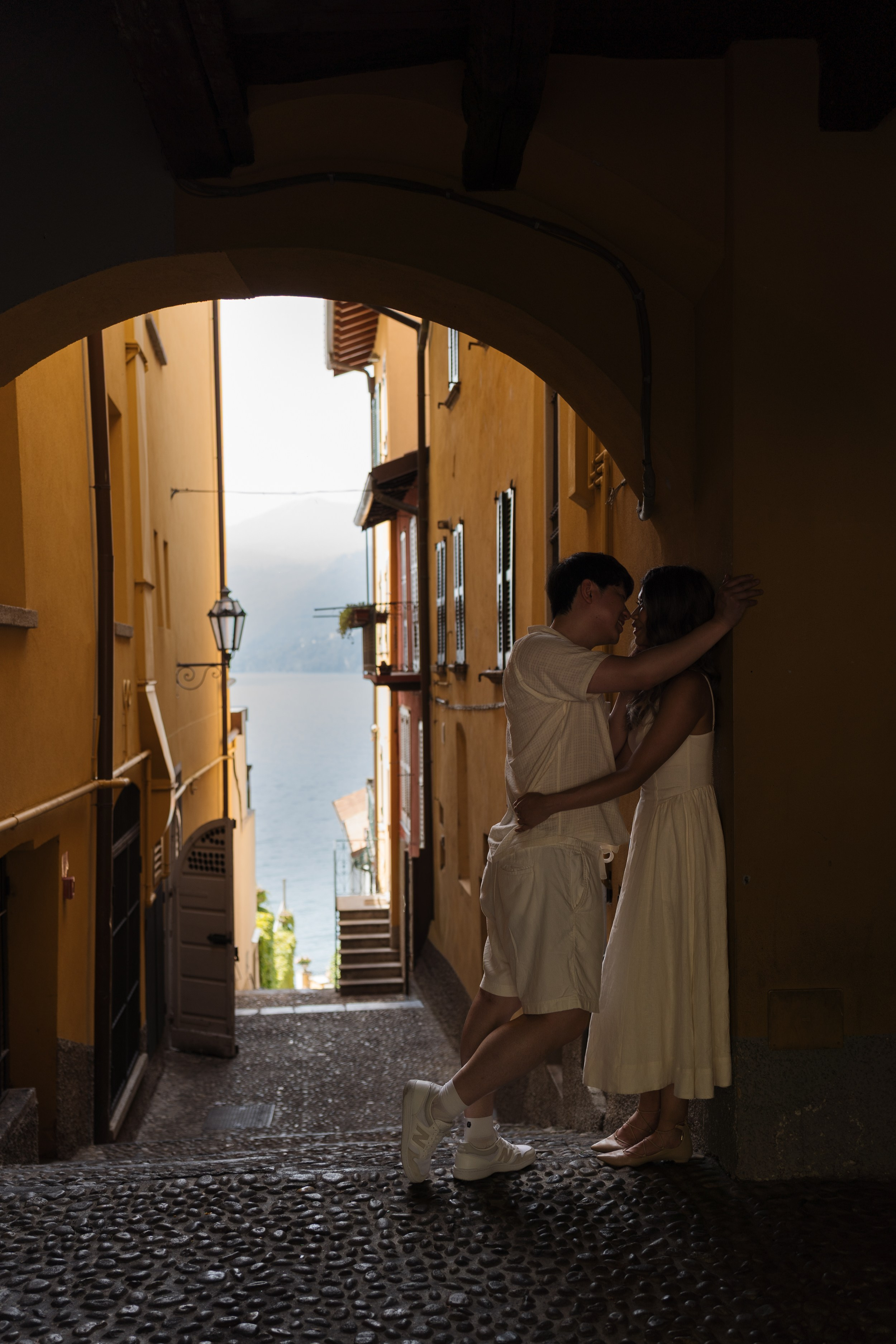 Varenna Lakeside Proposal. Lake Como Proposal Photographer | Surprise Proposals & Engagements